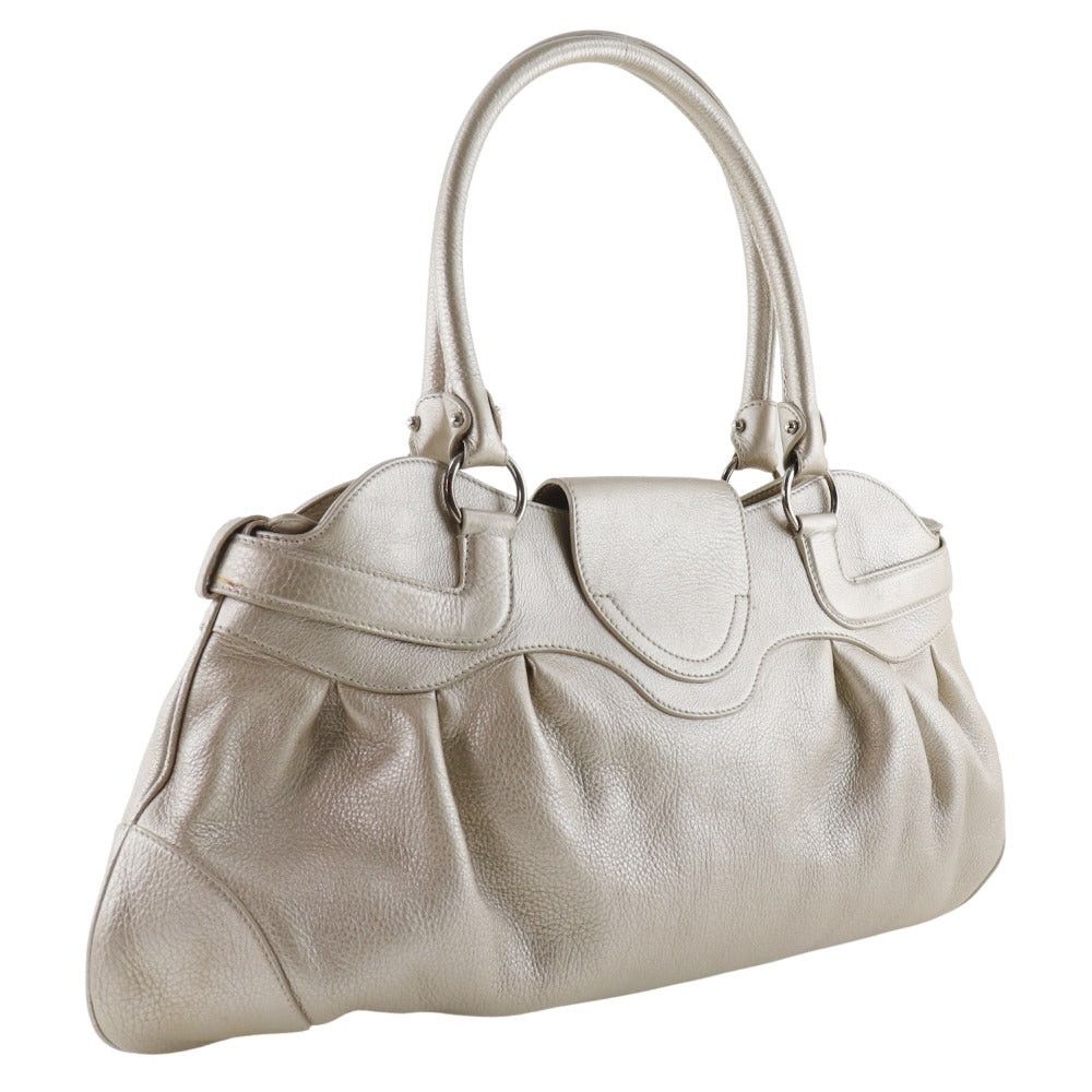 Salvatore Ferragamo Gancini Gold Leather Handbag (Pre-Owned) Size ONE SIZE - 2 Thumbnail