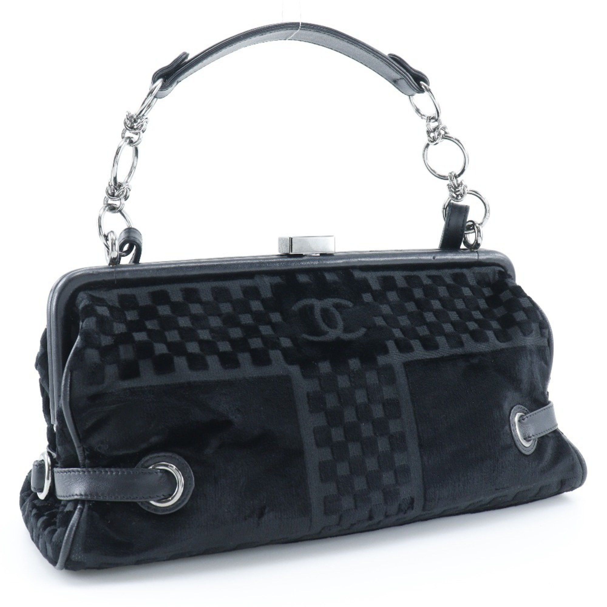 Chanel CHANEL Chain Shoulder Bag Coco Mark A33096 Velour Black 2way ChainShoulder Women's H173124867 Size ONE SIZE - 3 Thumbnail
