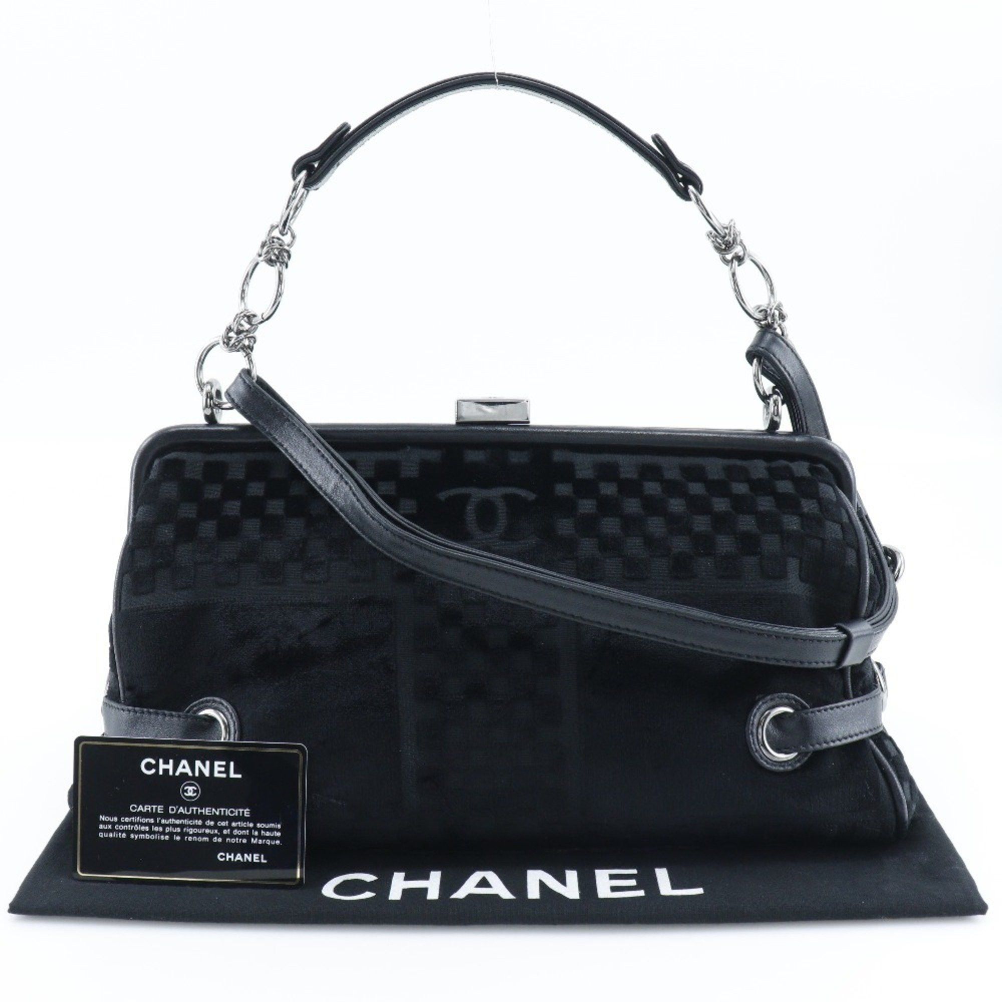 Chanel CHANEL Chain Shoulder Bag Coco Mark A33096 Velour Black 2way ChainShoulder Women's H173124867 Size ONE SIZE - 17 Thumbnail