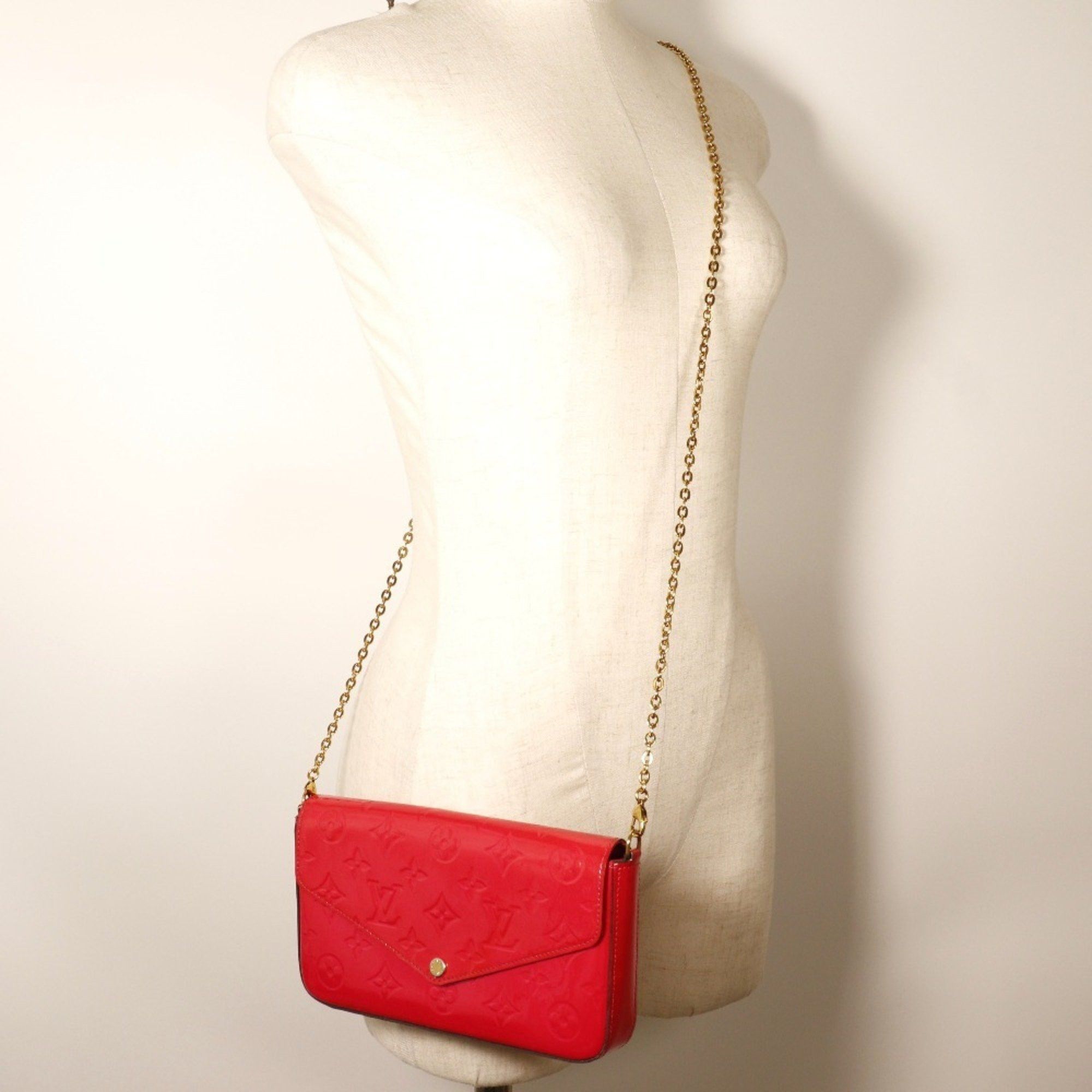 Louis Vuitton Louis Vuitton Felice Shoulder Bag Pochette Wallet Chain M61787 Monogram Vernis Hot Pink 2016 2way Snap Button Women's S172024773 Size ONE SIZE - 12 Thumbnail