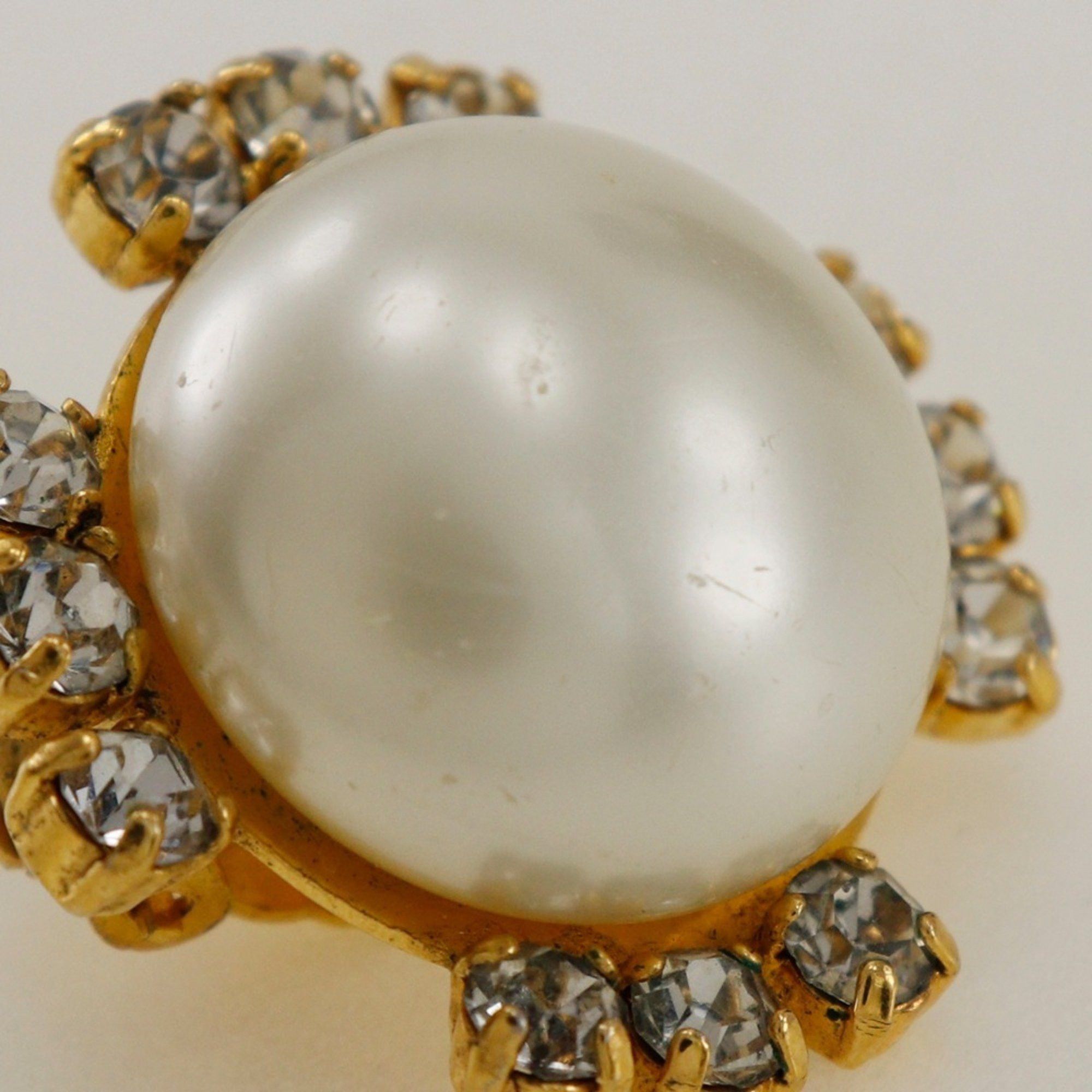 Chanel CHANEL Earrings Gold Plated x Fake Pearls Rhinestones Approx. 25.6g Women's Size ONE SIZE - 5 Thumbnail
