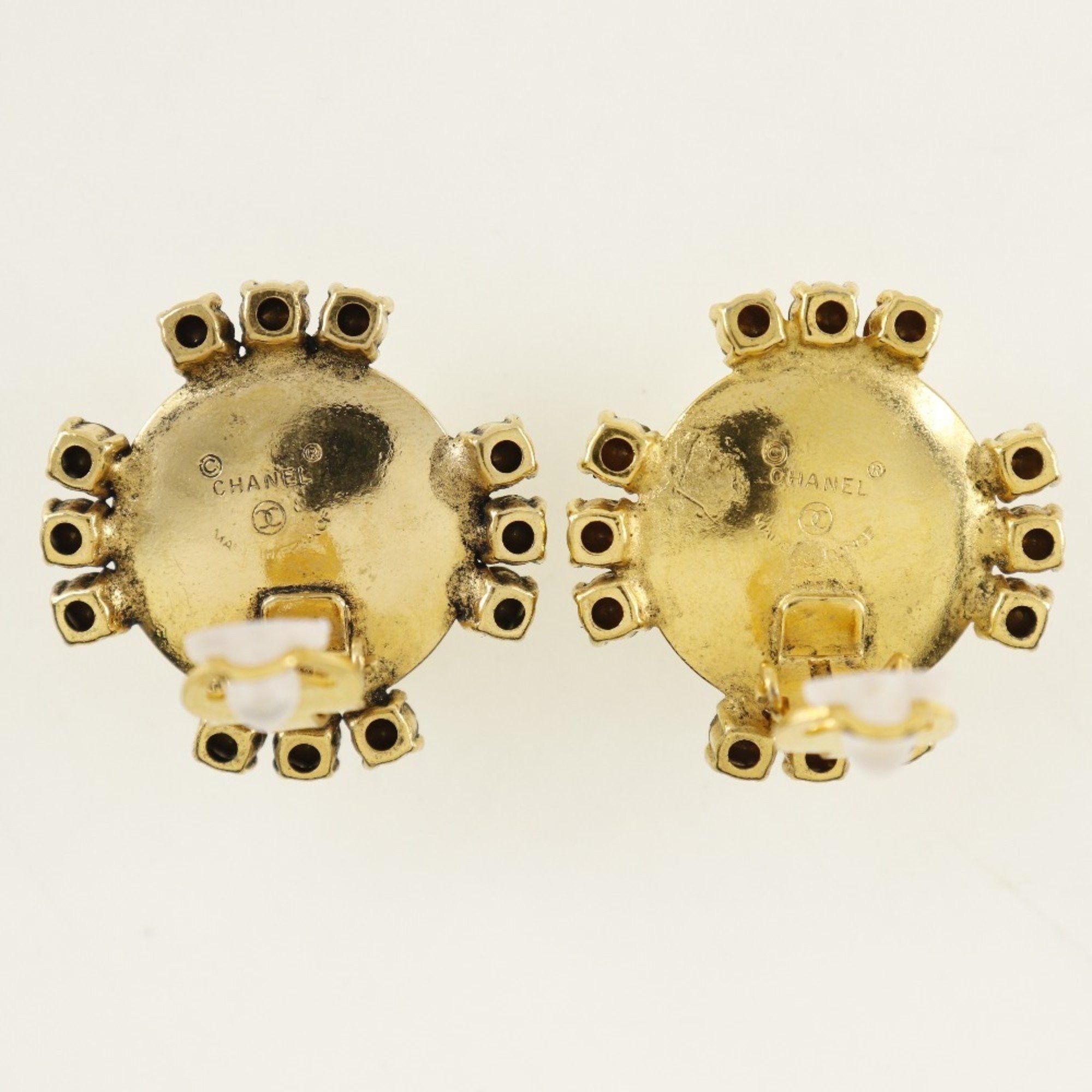 Chanel CHANEL Earrings Gold Plated x Fake Pearls Rhinestones Approx. 25.6g Women's Size ONE SIZE - 4 Thumbnail