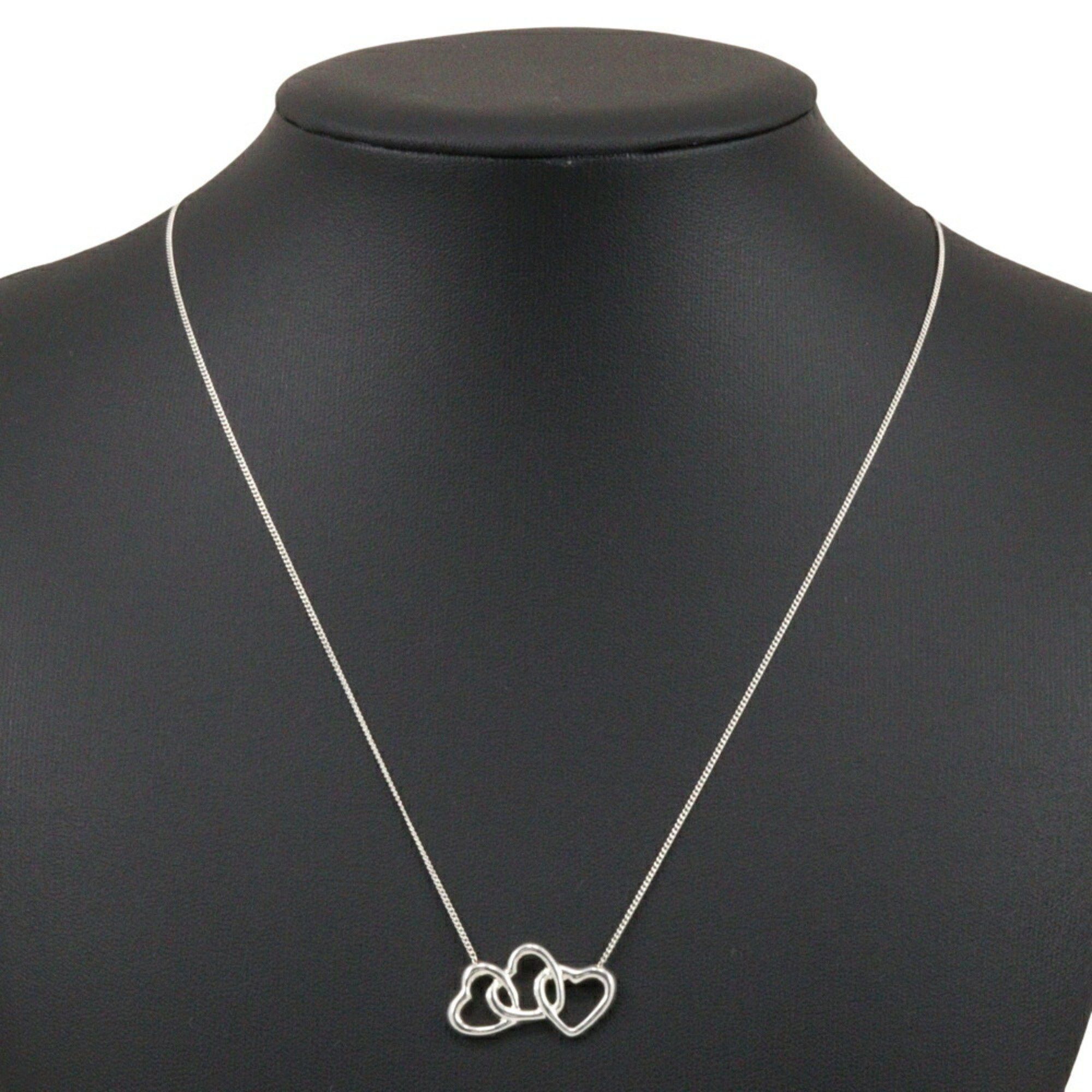 Tiffany & Co. Tiffany TIFFANY&Co. Triple heart necklace Silver 925 Approx. 3.4g Ladies Size ONE SIZE - 2 Thumbnail