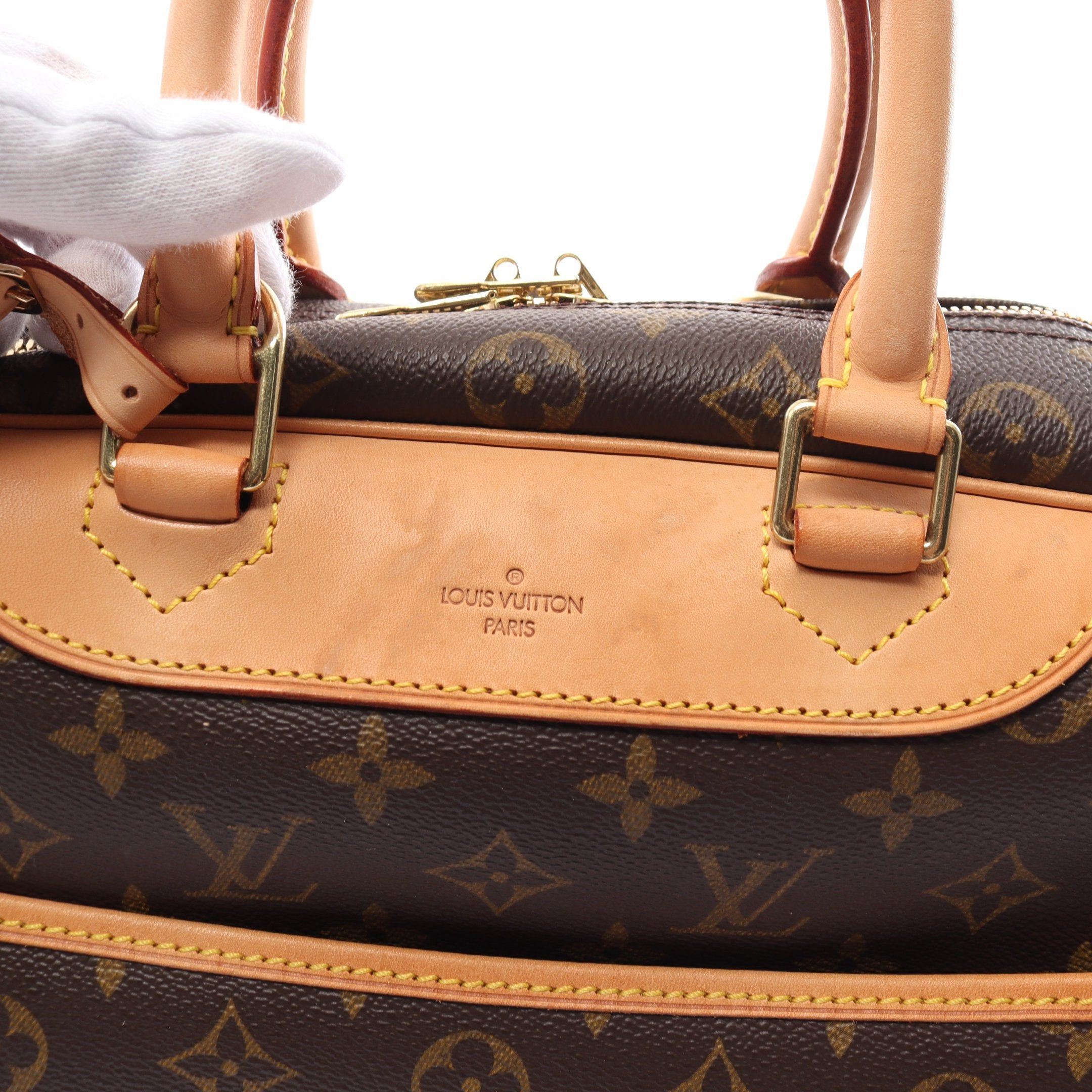 Louis Vuitton Louis Vuitton Deauville Bowling Vanity Monogram Handbag Leather Brown Size ONE SIZE - 7 Thumbnail