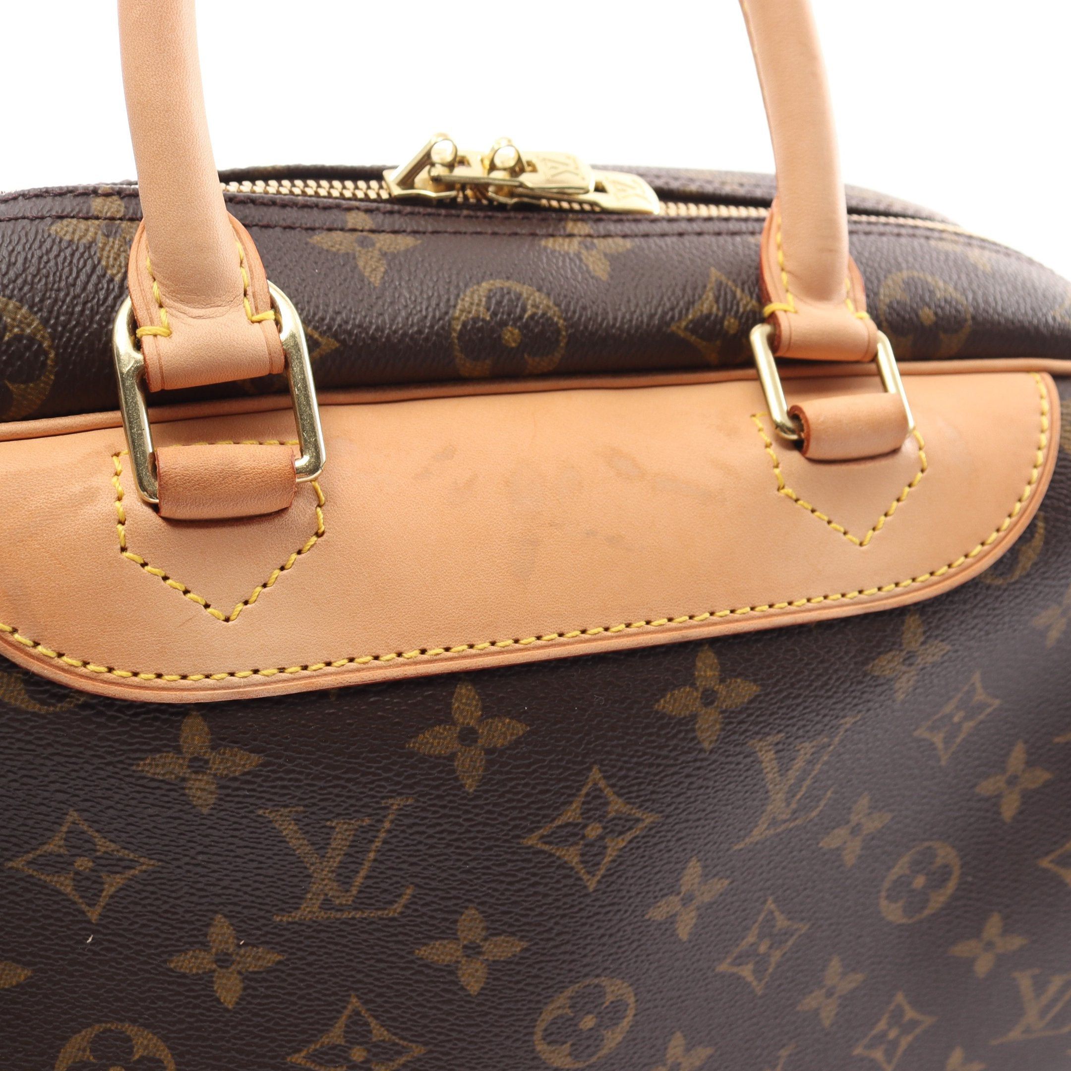 Louis Vuitton Louis Vuitton Deauville Bowling Vanity Monogram Handbag Leather Brown Size ONE SIZE - 6 Thumbnail