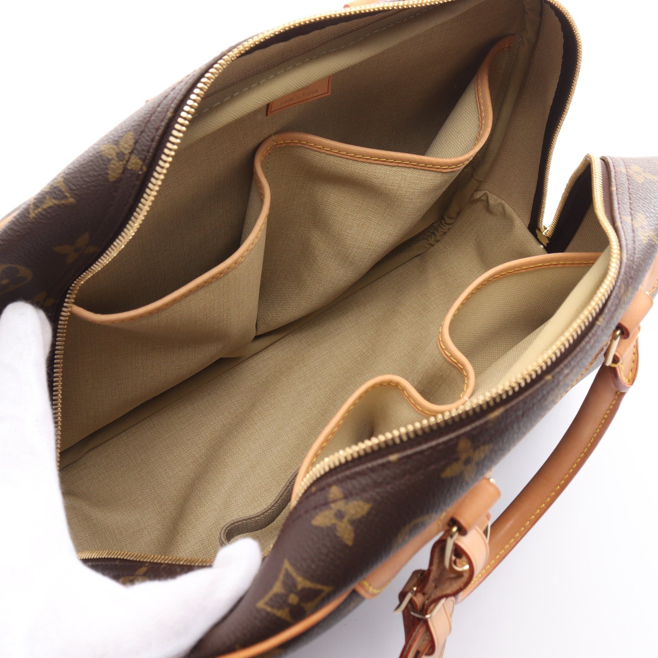 Louis Vuitton Louis Vuitton Deauville Bowling Vanity Monogram Handbag Leather Brown Size ONE SIZE - 3 Thumbnail