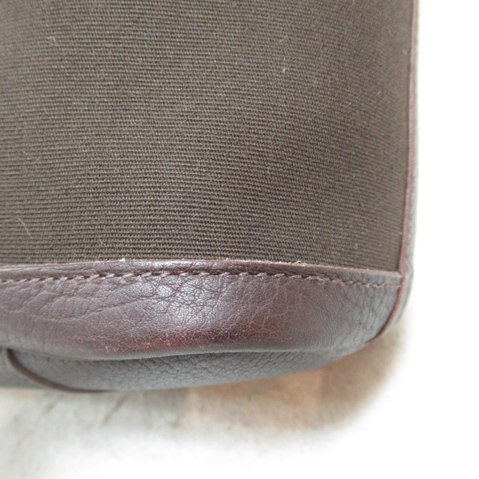 Hermes Hermes Garden Zip Pm Tote Bag Handbag Leather Toile Office Brown Dark Silver Hardware □M Stamp (Manufactured Around 2009) Size ONE SIZE - 9 Thumbnail