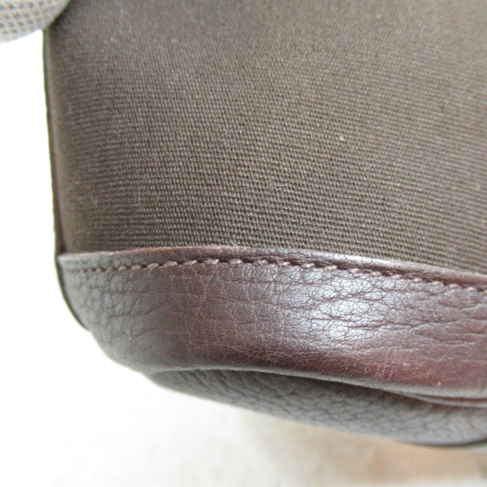 Hermes Hermes Garden Zip Pm Tote Bag Handbag Leather Toile Office Brown Dark Silver Hardware □M Stamp (Manufactured Around 2009) Size ONE SIZE - 10 Thumbnail