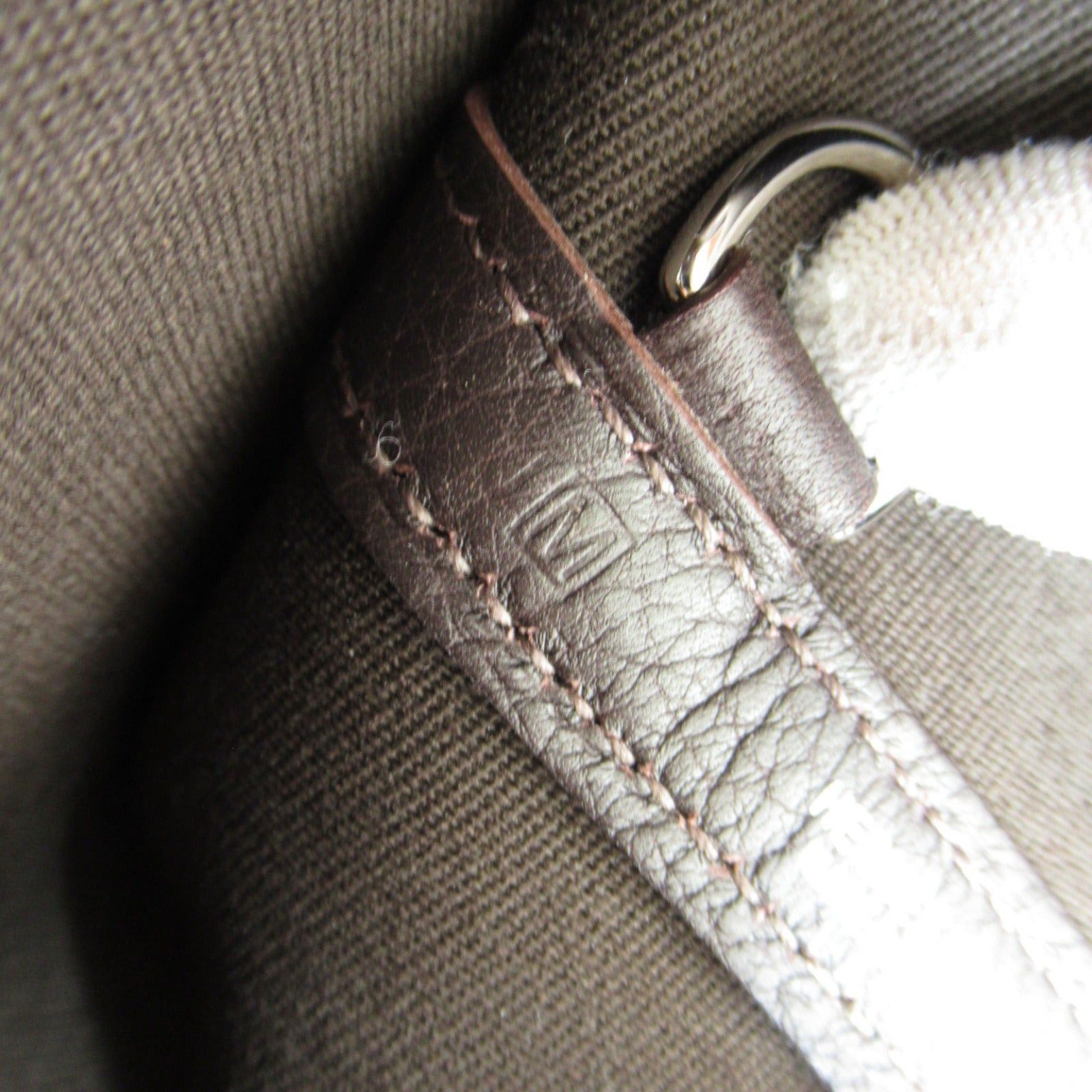 Hermes Hermes Garden Zip Pm Tote Bag Handbag Leather Toile Office Brown Dark Silver Hardware □M Stamp (Manufactured Around 2009) Size ONE SIZE - 7 Thumbnail