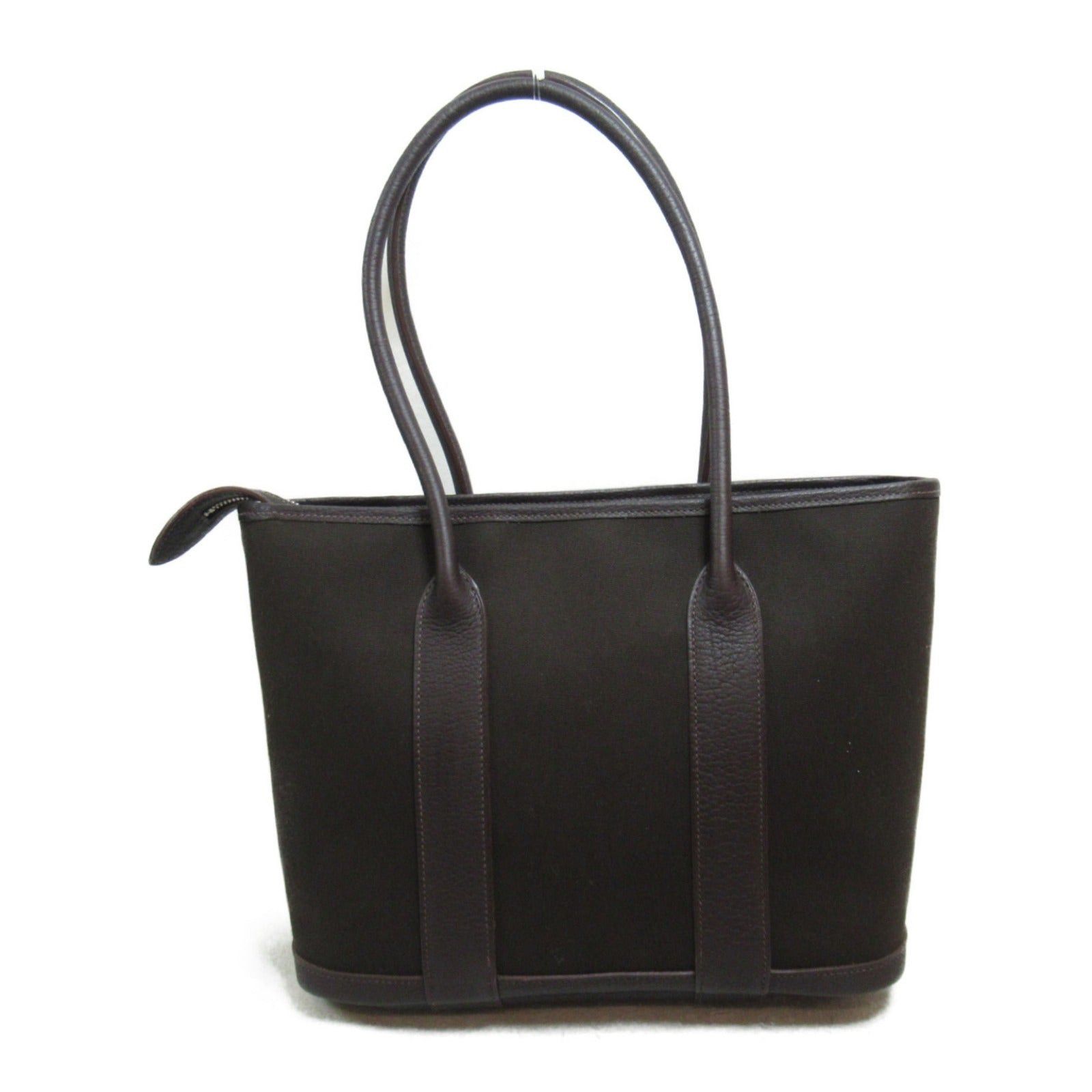 Hermes Hermes Garden Zip Pm Tote Bag Handbag Leather Toile Office Brown Dark Silver Hardware □M Stamp (Manufactured Around 2009) Size ONE SIZE - 2 Thumbnail