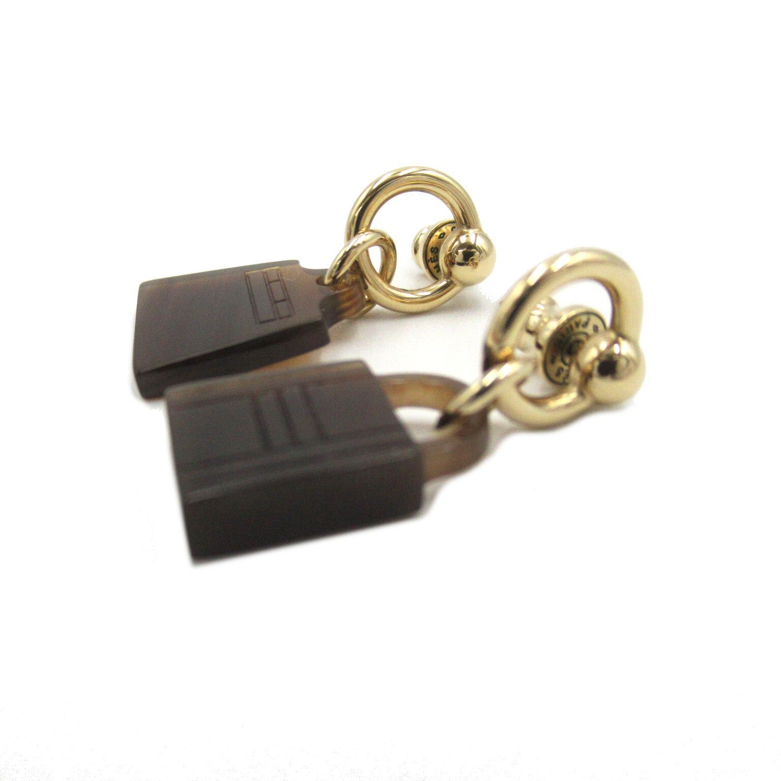 Hermes Hermes Amulet Marokkinier Kelly Padlock Earrings Gp (Gold Plated) Buffalo Horn Brown Size ONE SIZE - 3 Thumbnail