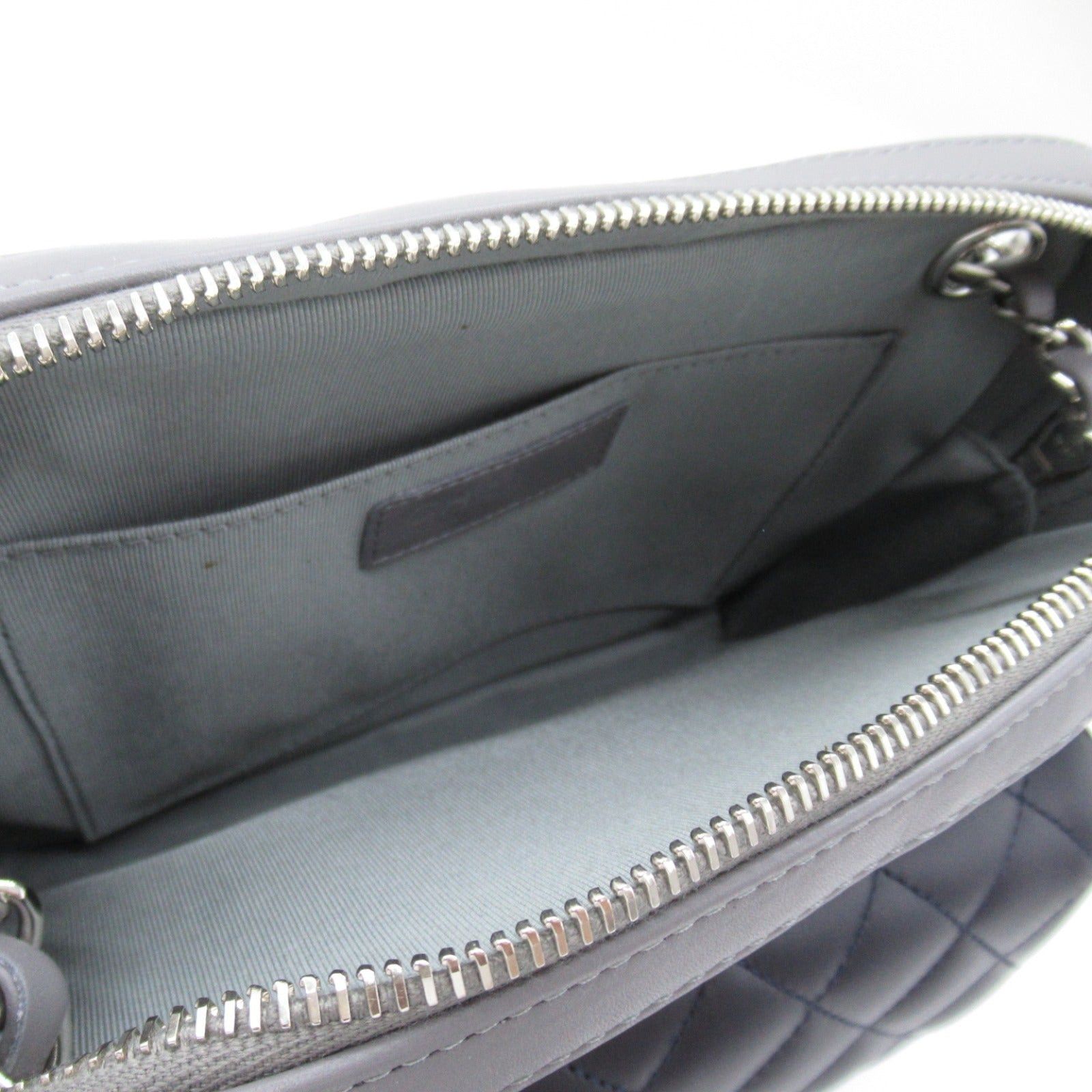 Chanel Chanel Matelasse/V Stitch Chain Shoulder Bag Leather Gray Navy Silver Hardware Size ONE SIZE - 5 Thumbnail