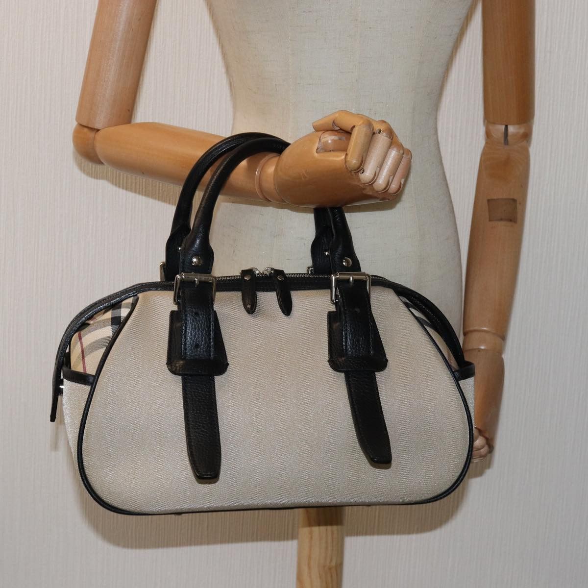 Burberry Nova Check Beige Canvas Handbag (Pre-Owned) Size ONE SIZE - 7 Thumbnail