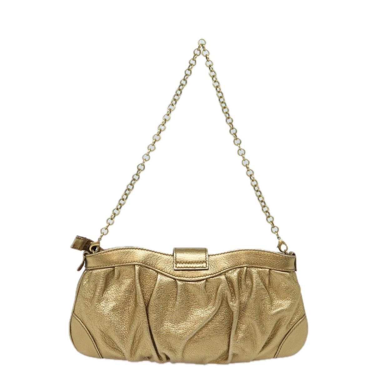 Salvatore Ferragamo Gancio Gold Leather Shoulder Bag (Pre-Owned) Size ONE SIZE - 2 Thumbnail