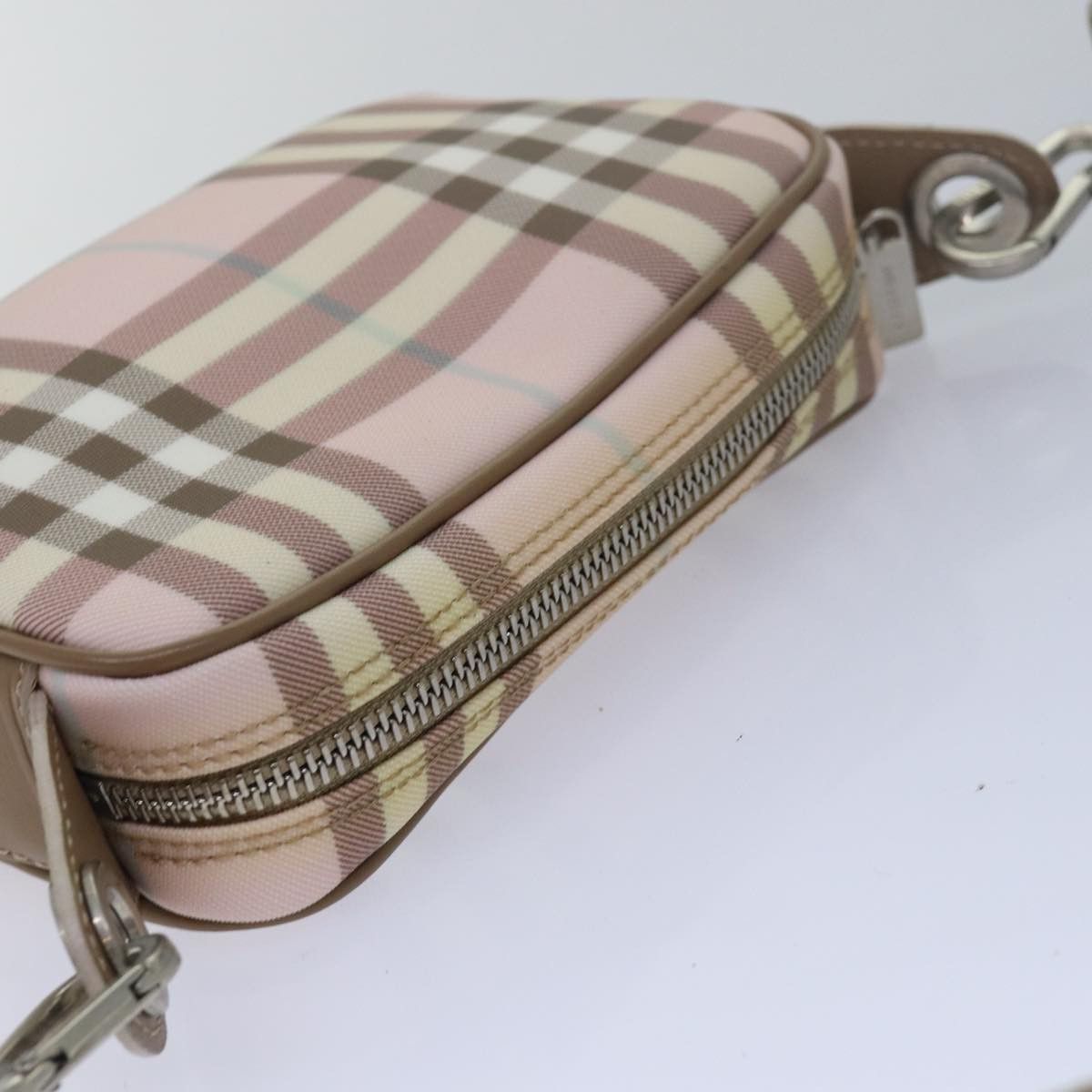Burberry Nova Check Pink Canvas Shoulder Bag (Pre-Owned) Size ONE SIZE - 4 Thumbnail