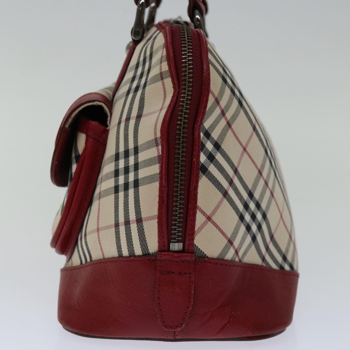 Burberry Nova Check Red Canvas Handbag (Pre-Owned) Size ONE SIZE - 5 Thumbnail