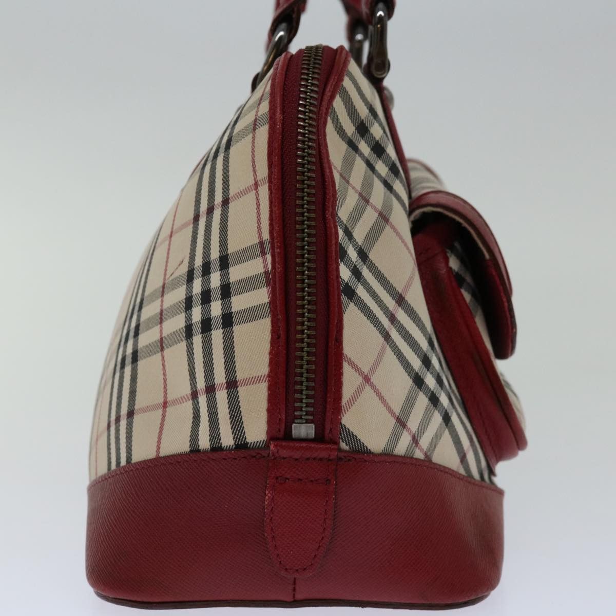 Burberry Nova Check Red Canvas Handbag (Pre-Owned) Size ONE SIZE - 4 Thumbnail