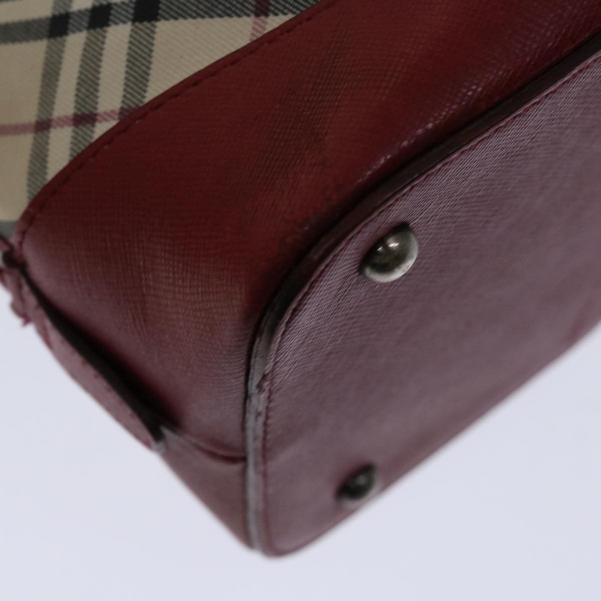 Burberry Nova Check Red Canvas Handbag (Pre-Owned) Size ONE SIZE - 13 Thumbnail