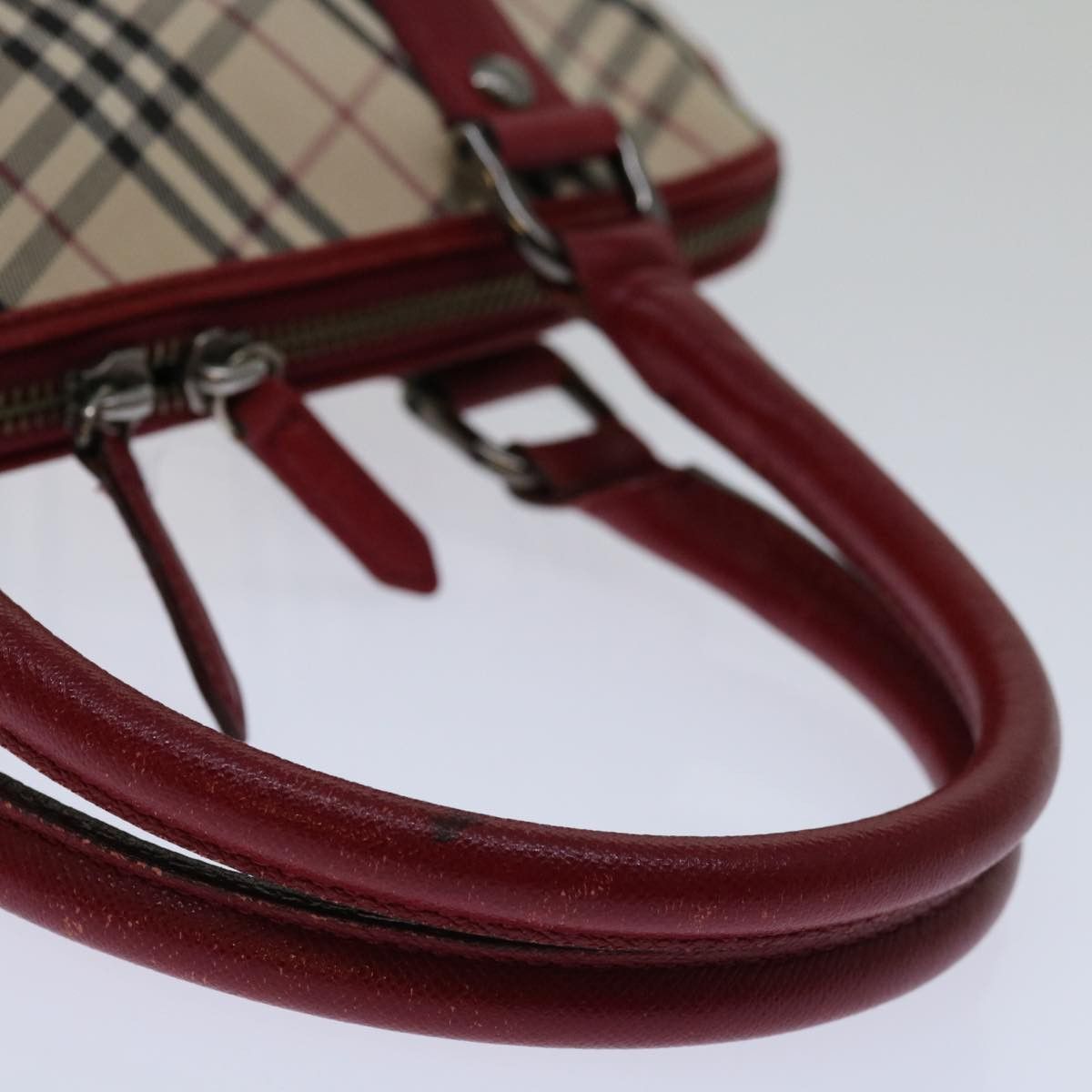Burberry Nova Check Red Canvas Handbag (Pre-Owned) Size ONE SIZE - 11 Thumbnail