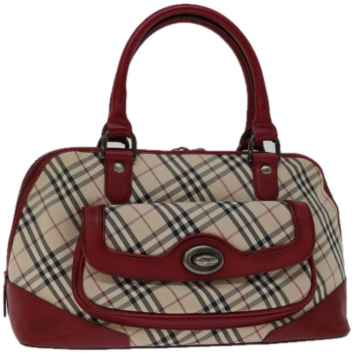 Burberry Nova Check Red Canvas Handbag (Pre-Owned) Size ONE SIZE - 9 Thumbnail
