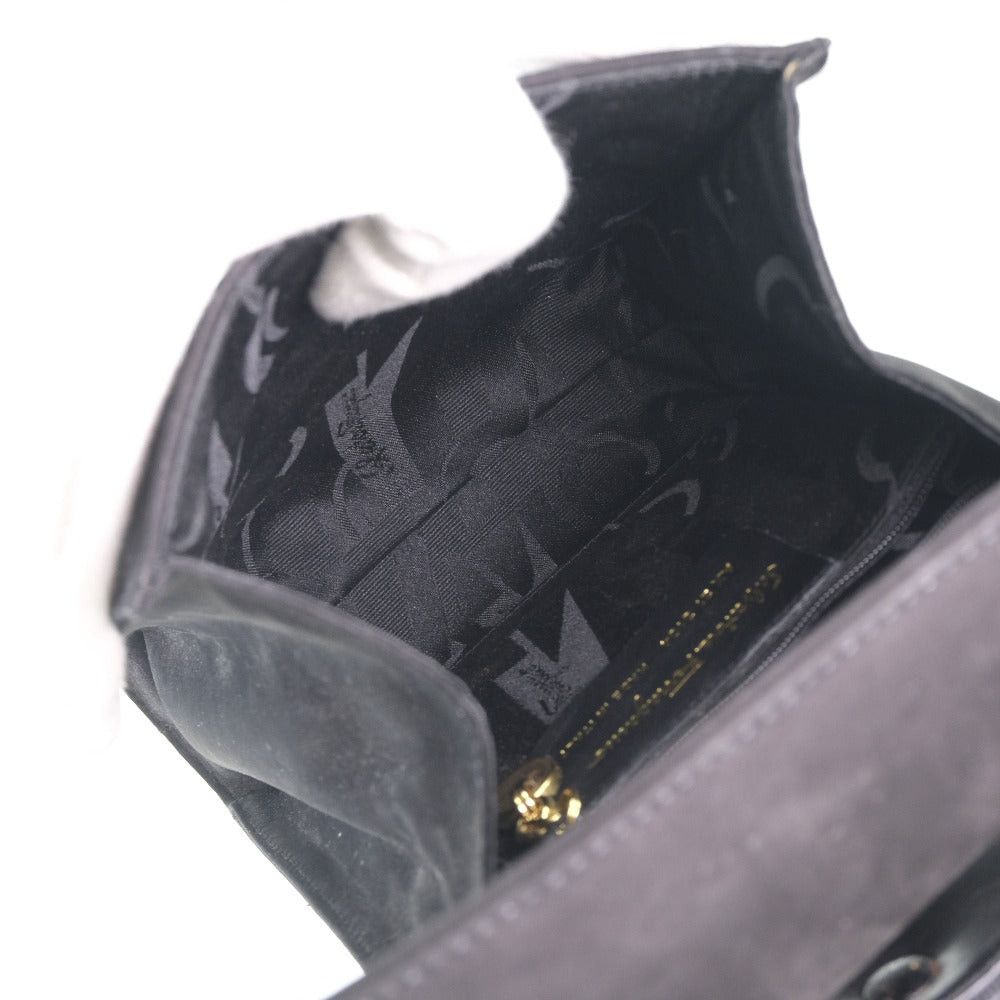 Salvatore Ferragamo Vara Black Suede Shoulder Bag (Pre-Owned) Size ONE SIZE - 6 Thumbnail