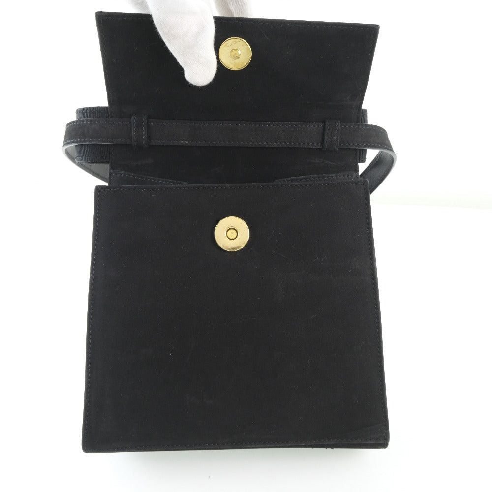 Salvatore Ferragamo Vara Black Suede Shoulder Bag (Pre-Owned) Size ONE SIZE - 5 Thumbnail