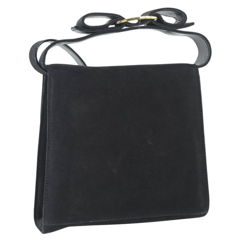 Salvatore Ferragamo Vara Black Suede Shoulder Bag (Pre-Owned) Size ONE SIZE - 2 Thumbnail