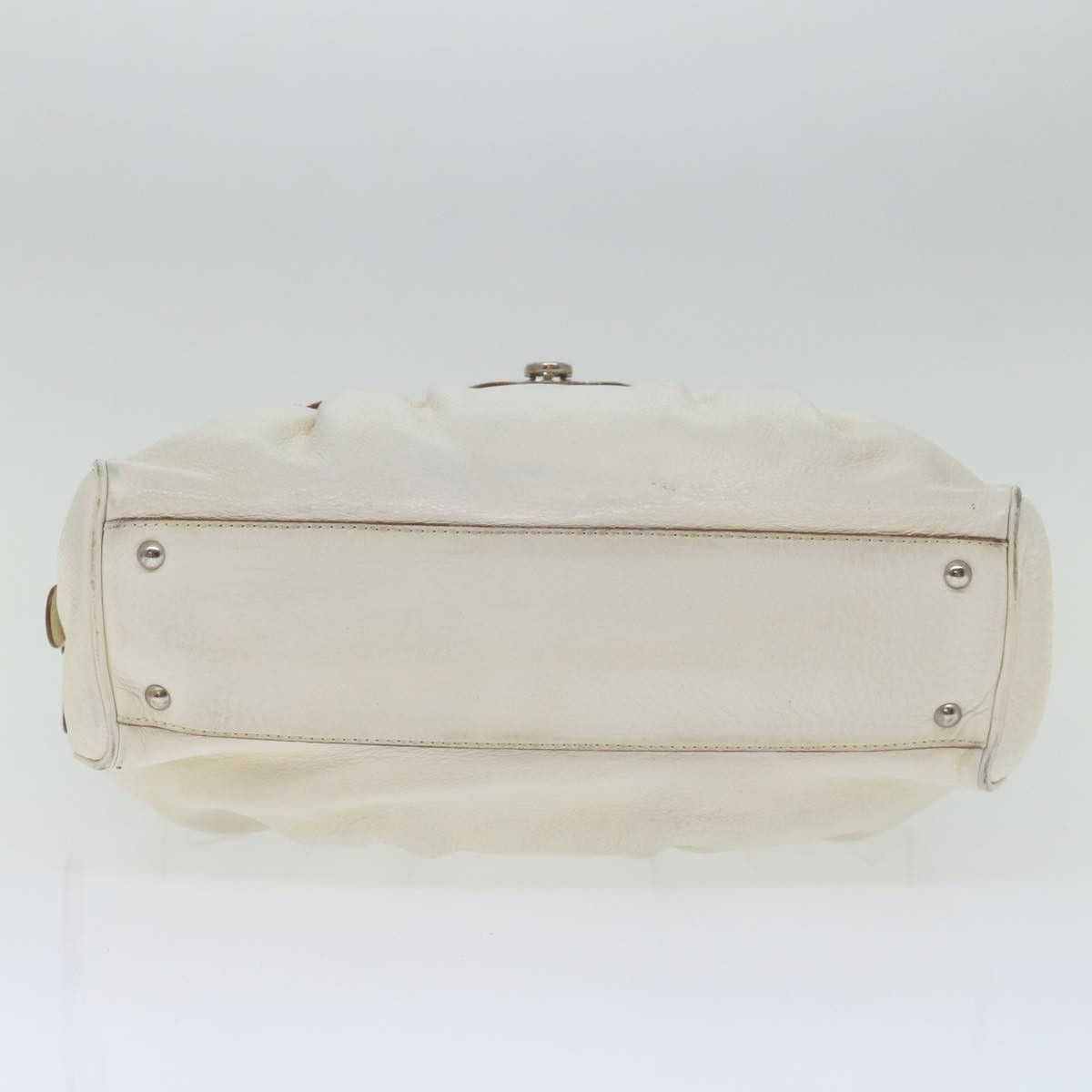 Salvatore Ferragamo Gancio White Leather Shoulder Bag (Pre-Owned) Size ONE SIZE - 3 Thumbnail