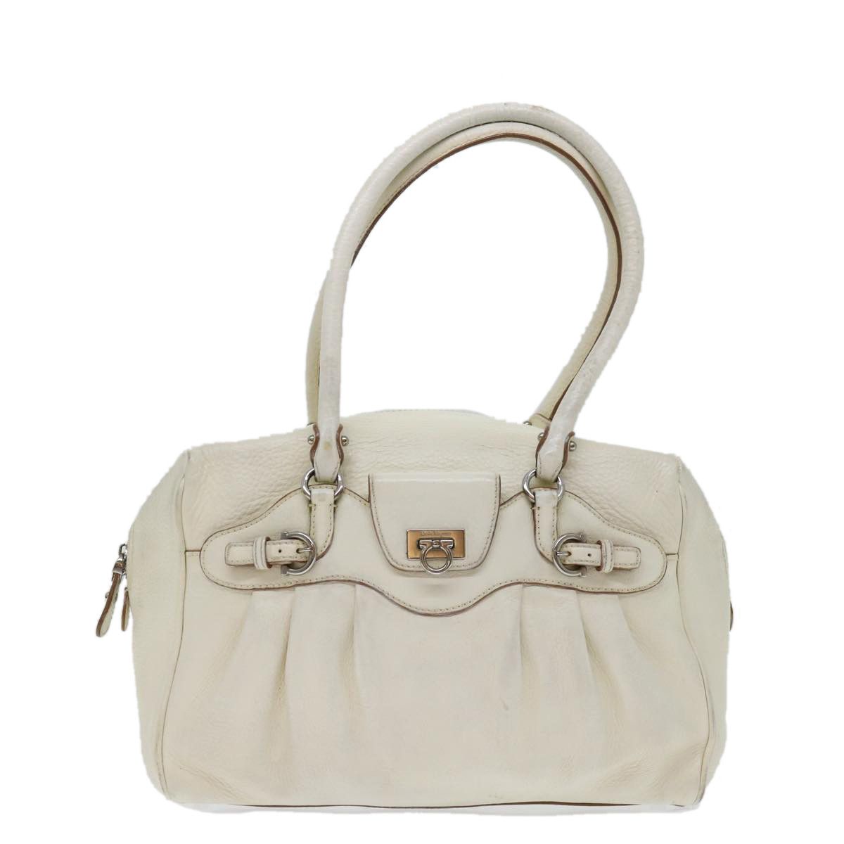 Salvatore Ferragamo Gancio White Leather Shoulder Bag (Pre-Owned) Size ONE SIZE - 8 Thumbnail