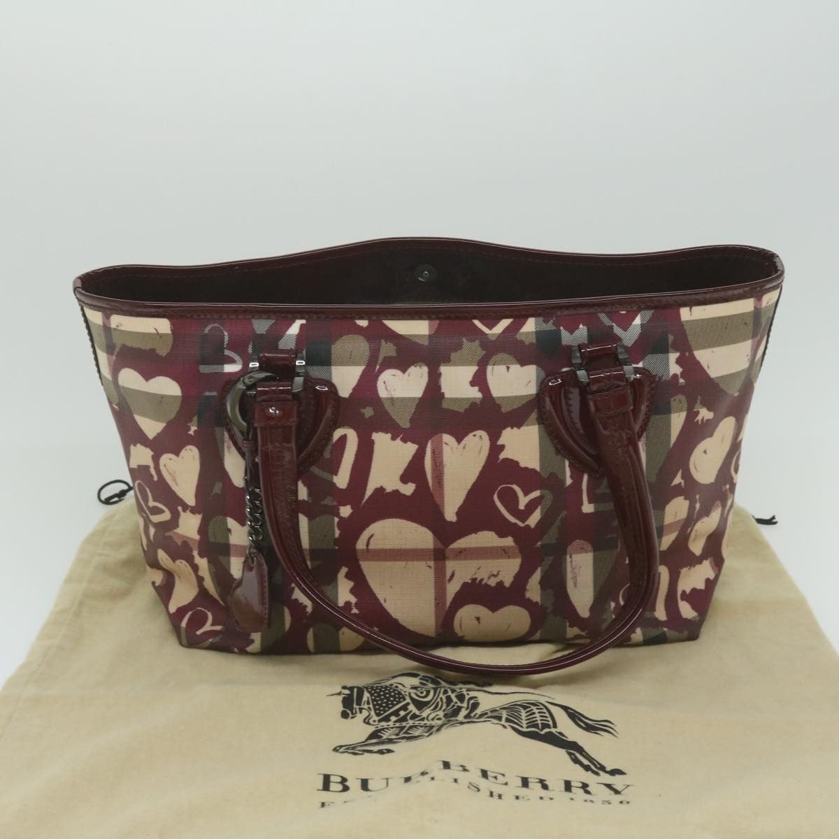 Burberry Nova Check Red Canvas Tote Bag (Pre-Owned) Size ONE SIZE - 9 Thumbnail