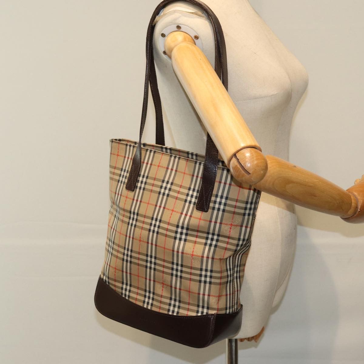 Burberry Nova Check Beige Canvas Tote Bag (Pre-Owned) Size ONE SIZE - 8 Thumbnail