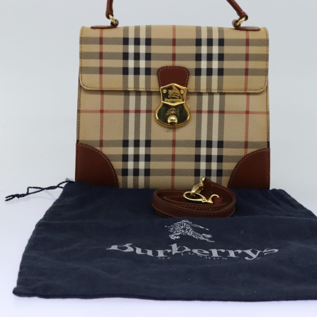 Burberry Nova Check Beige Canvas Handbag (Pre-Owned) Size ONE SIZE - 8 Thumbnail