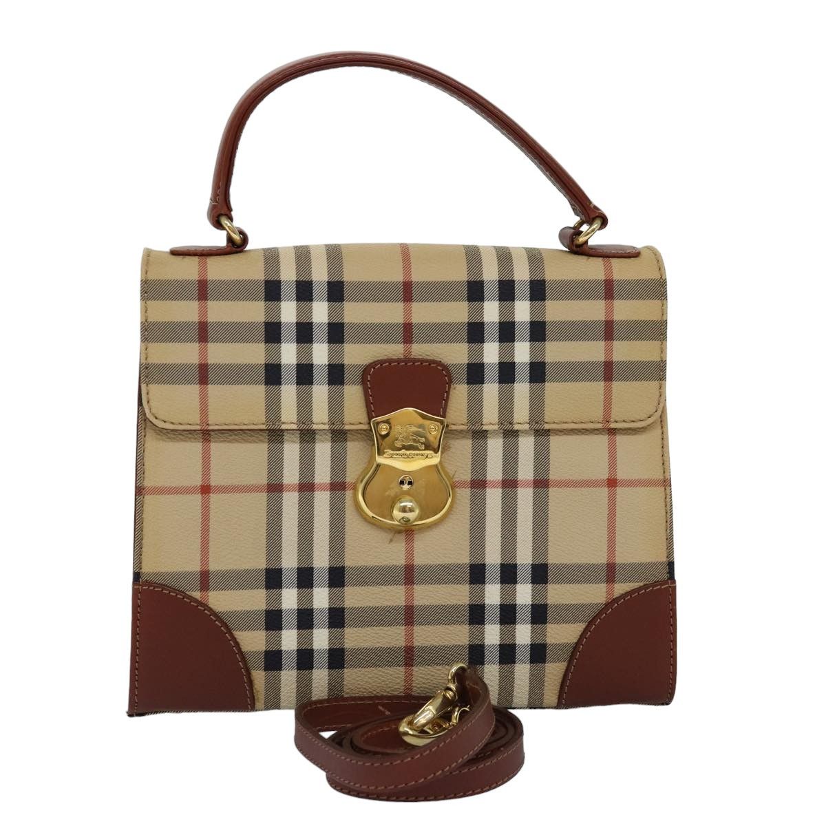 Burberry Nova Check Beige Canvas Handbag (Pre-Owned) Size ONE SIZE - 5 Thumbnail