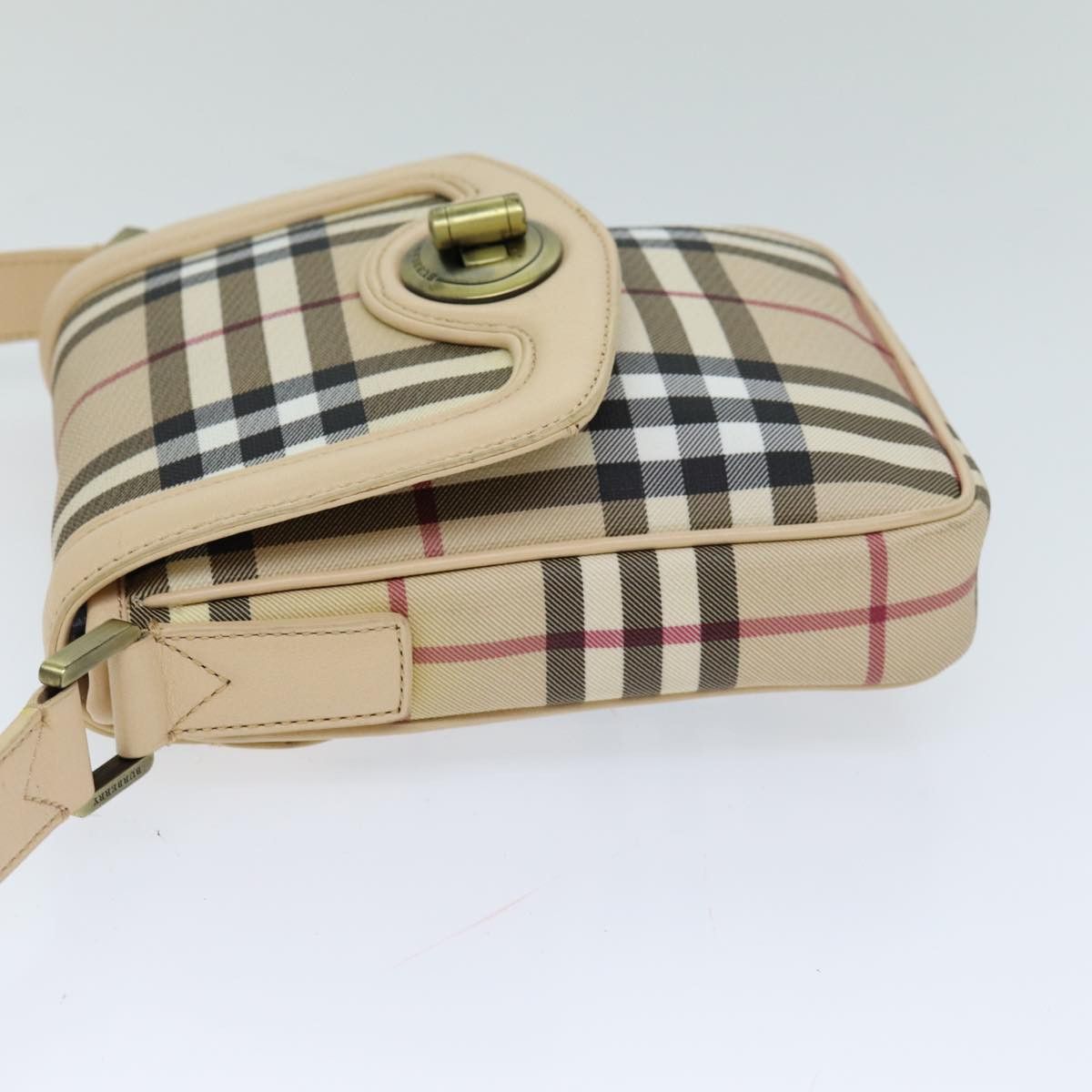 Burberry Nova Check Burgundy Canvas Shoulder Bag (Pre-Owned) Size ONE SIZE - 9 Thumbnail