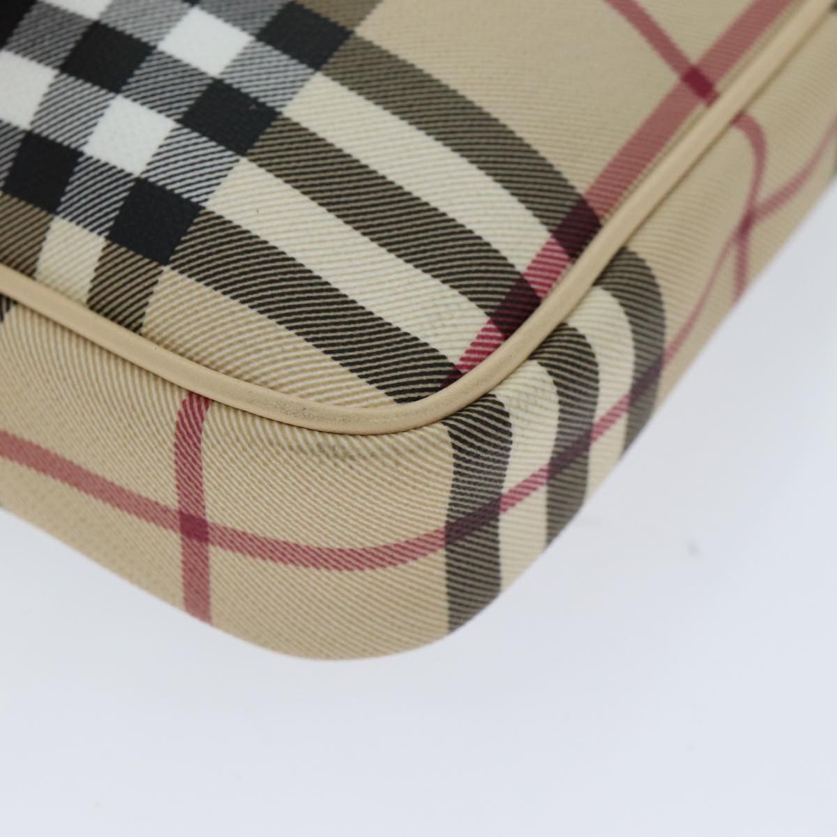 Burberry Nova Check Burgundy Canvas Shoulder Bag (Pre-Owned) Size ONE SIZE - 13 Thumbnail
