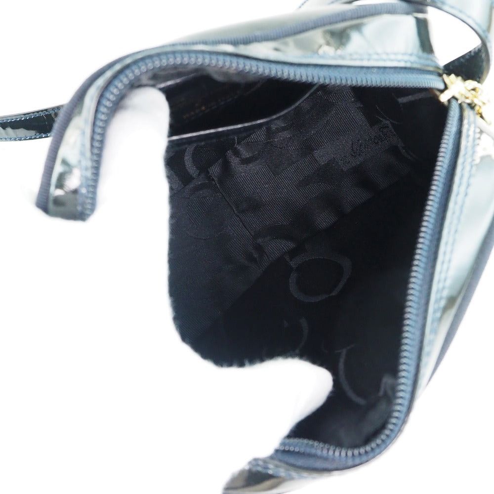 Salvatore Ferragamo Vala Black Patent Leather Shoulder Bag (Pre-Owned) Size ONE SIZE - 3 Thumbnail