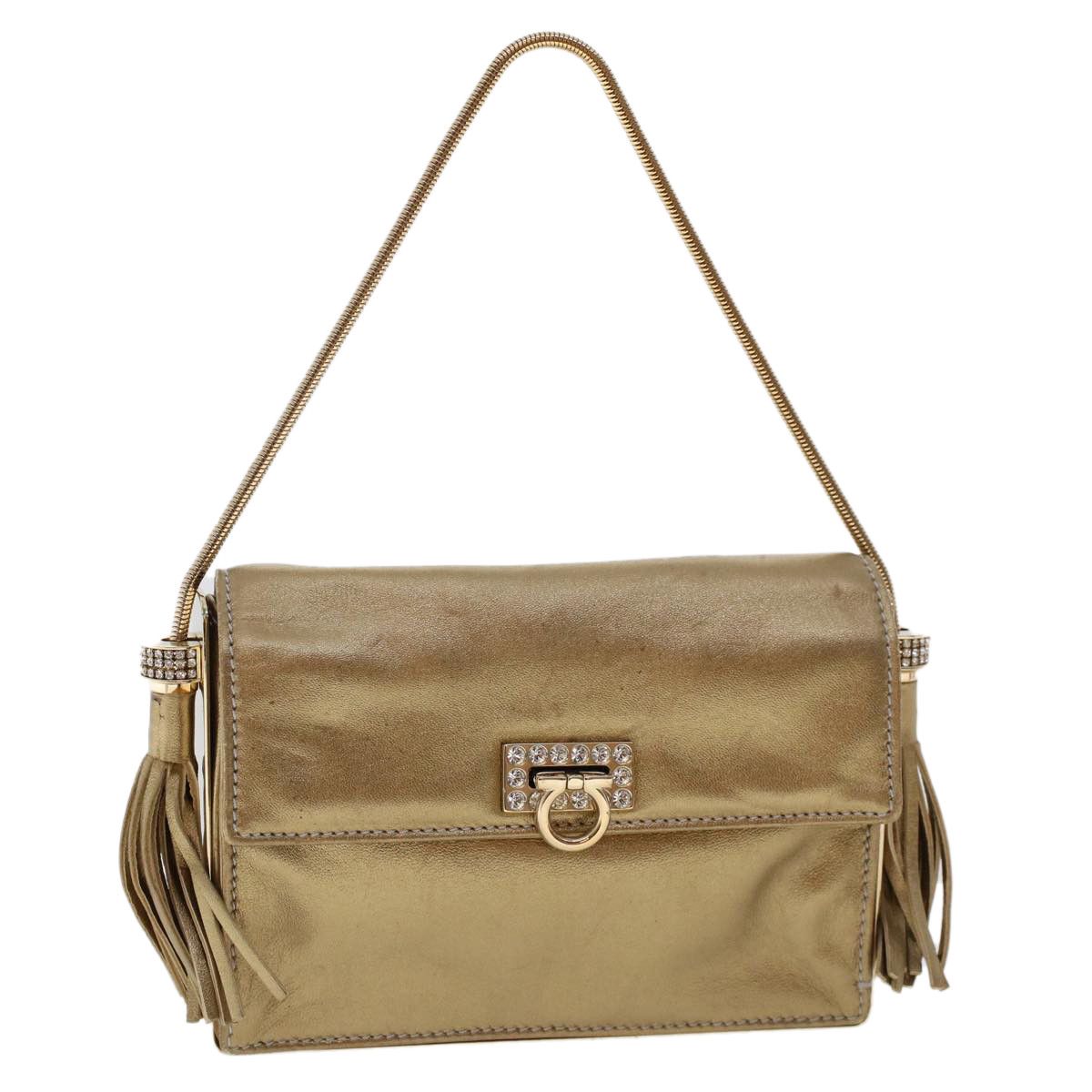 Salvatore Ferragamo Gancini Gold Leather Handbag (Pre-Owned) Size ONE SIZE - 2 Thumbnail