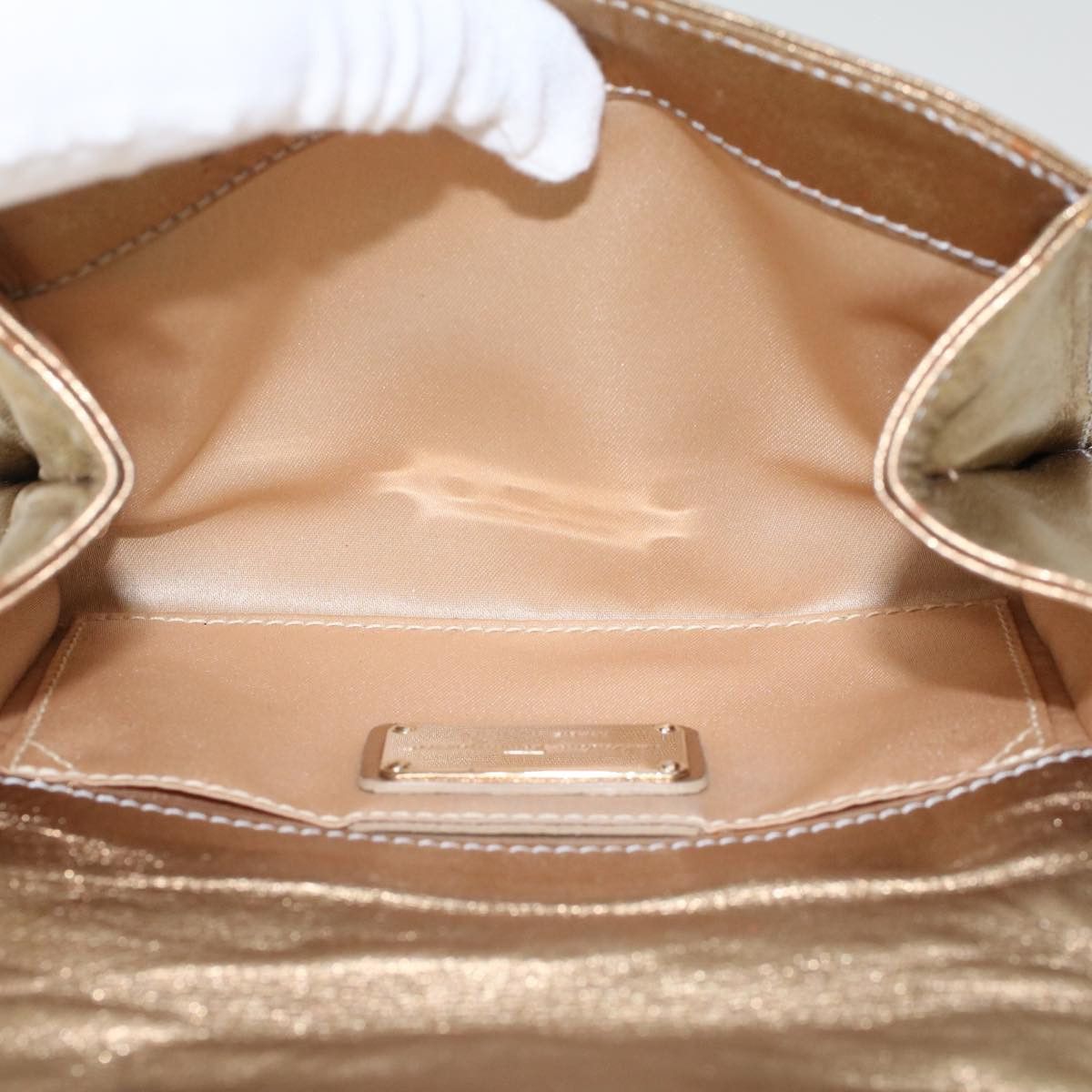 Salvatore Ferragamo Gancini Gold Leather Handbag (Pre-Owned) Size ONE SIZE - 5 Thumbnail