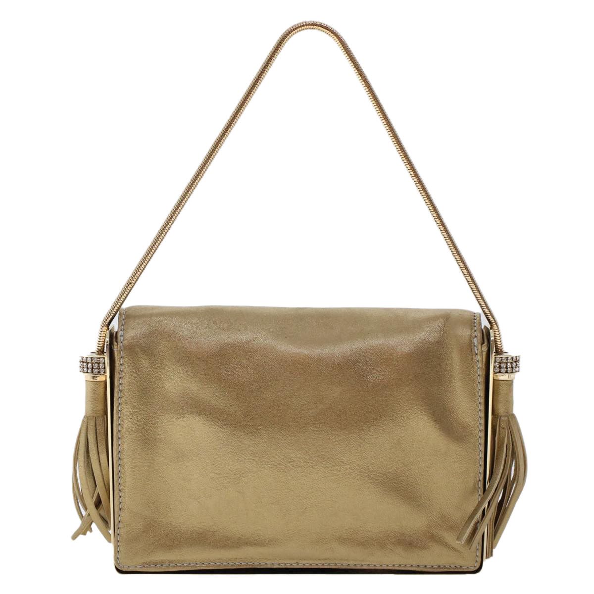 Salvatore Ferragamo Gancini Gold Leather Handbag (Pre-Owned) Size ONE SIZE - 9 Thumbnail