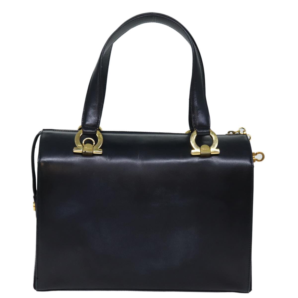 Salvatore Ferragamo Gancini Navy Leather Handbag (Pre-Owned) Size ONE SIZE - 2 Thumbnail