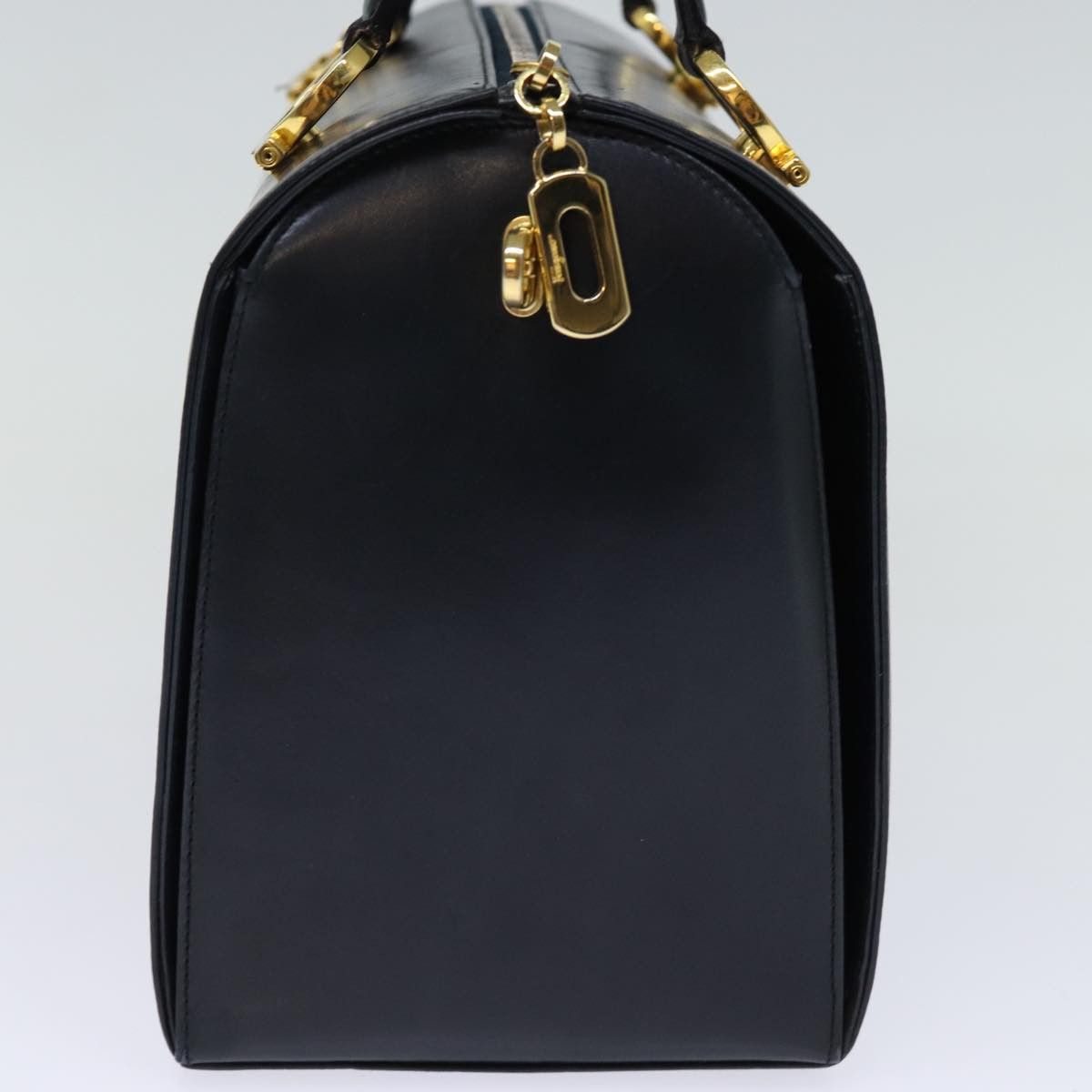 Salvatore Ferragamo Gancini Navy Leather Handbag (Pre-Owned) Size ONE SIZE - 9 Thumbnail