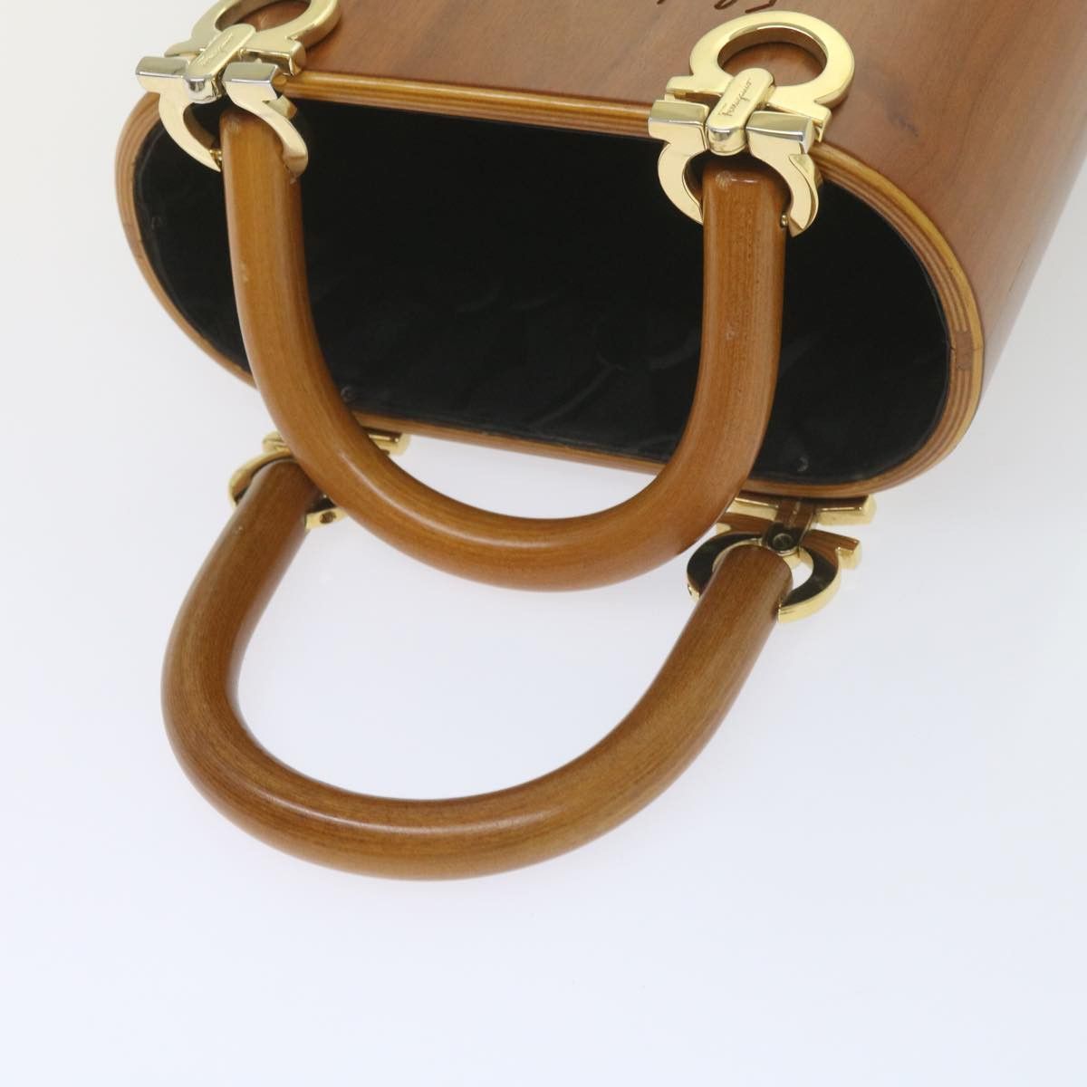 Salvatore Ferragamo Gancini Brown Synthetic Handbag (Pre-Owned) Size ONE SIZE - 13 Thumbnail