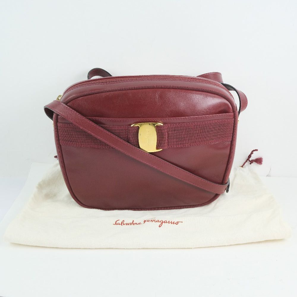Salvatore Ferragamo Vala Red Leather Handbag (Pre-Owned) Size ONE SIZE - 12 Thumbnail