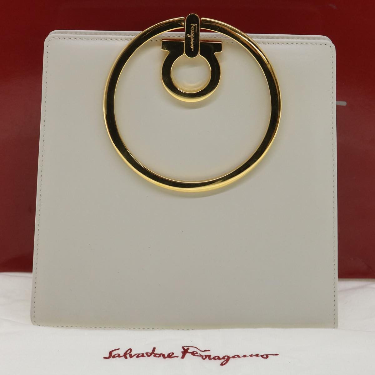 Salvatore Ferragamo White Leather Handbag (Pre-Owned) Size ONE SIZE - 2 Thumbnail