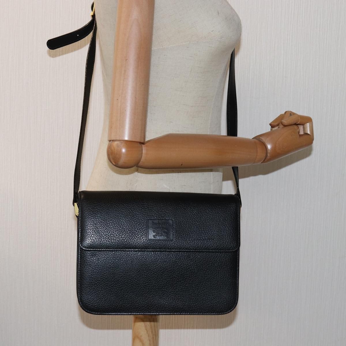 Burberry Nova Check Black Leather Shoulder Bag (Pre-Owned) Size ONE SIZE - 7 Thumbnail