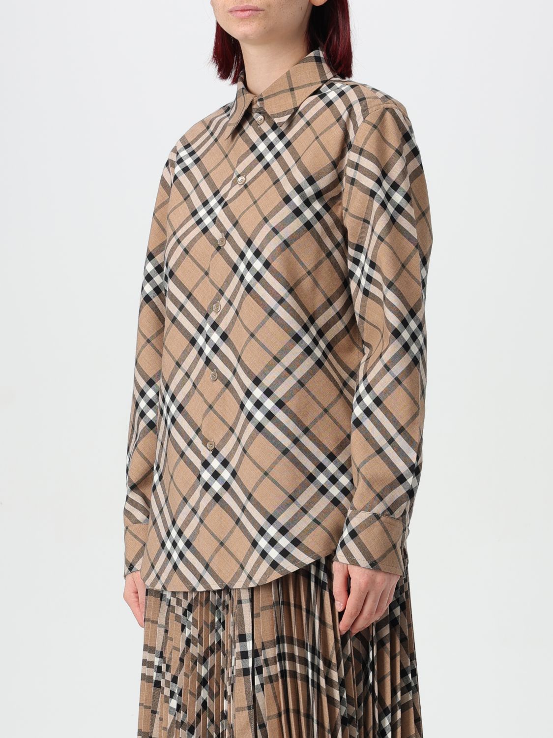 Burberry Burberry Shirt Woman Walnut Size XS / US 0-2 / IT 36-38 - 4 Thumbnail