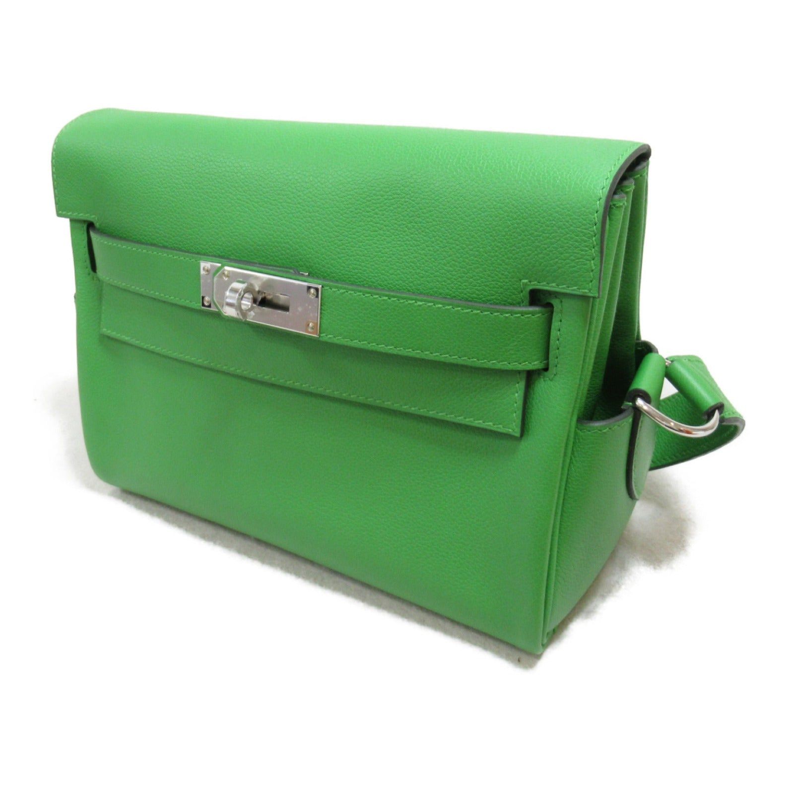 Hermes Hermes Kelly Messenger Shoulder Bag Pm Veil Yucca Leather Evercolor Green Silver Hardware Size ONE SIZE - 3 Thumbnail