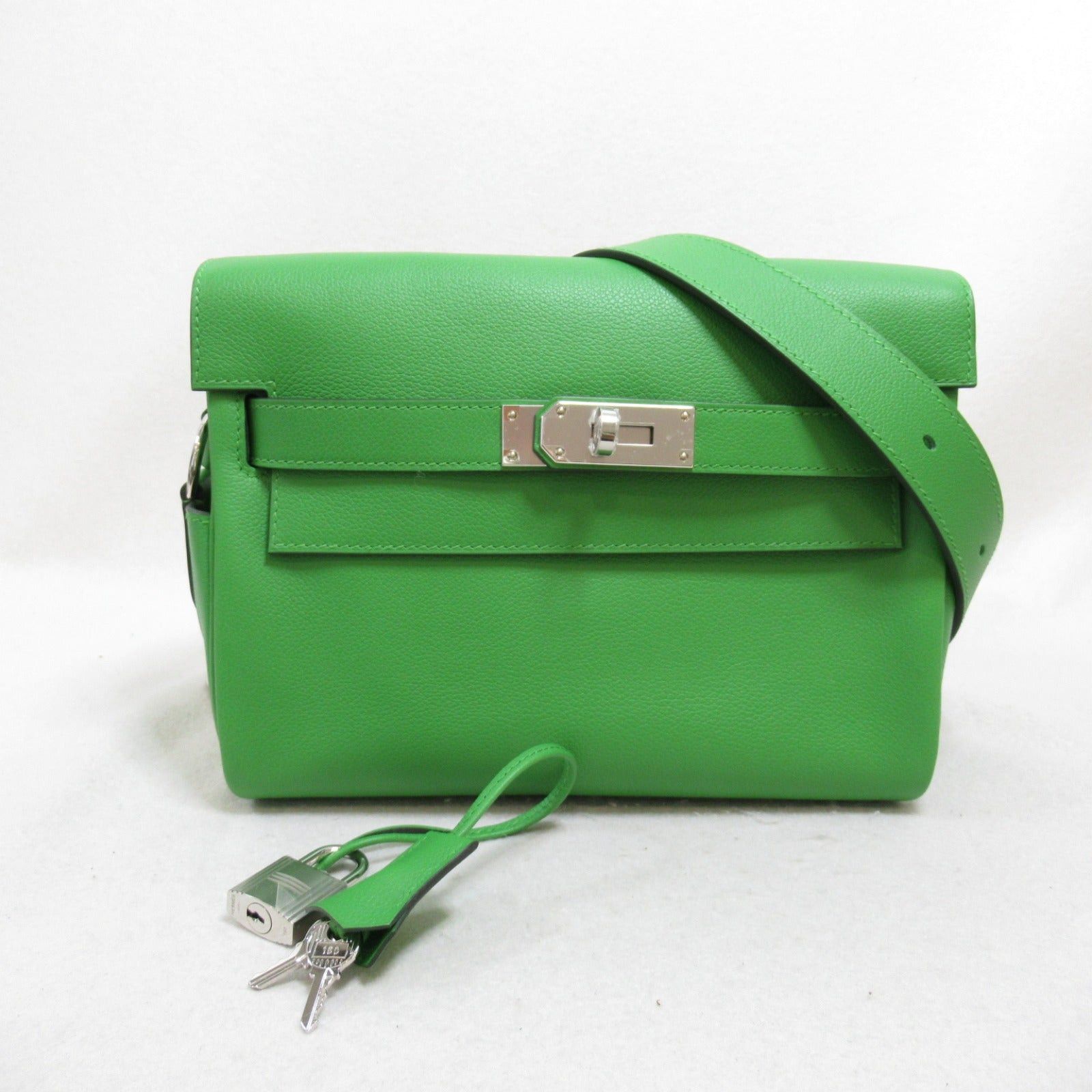 Hermes Hermes Kelly Messenger Shoulder Bag Pm Veil Yucca Leather Evercolor Green Silver Hardware Size ONE SIZE - 5 Thumbnail