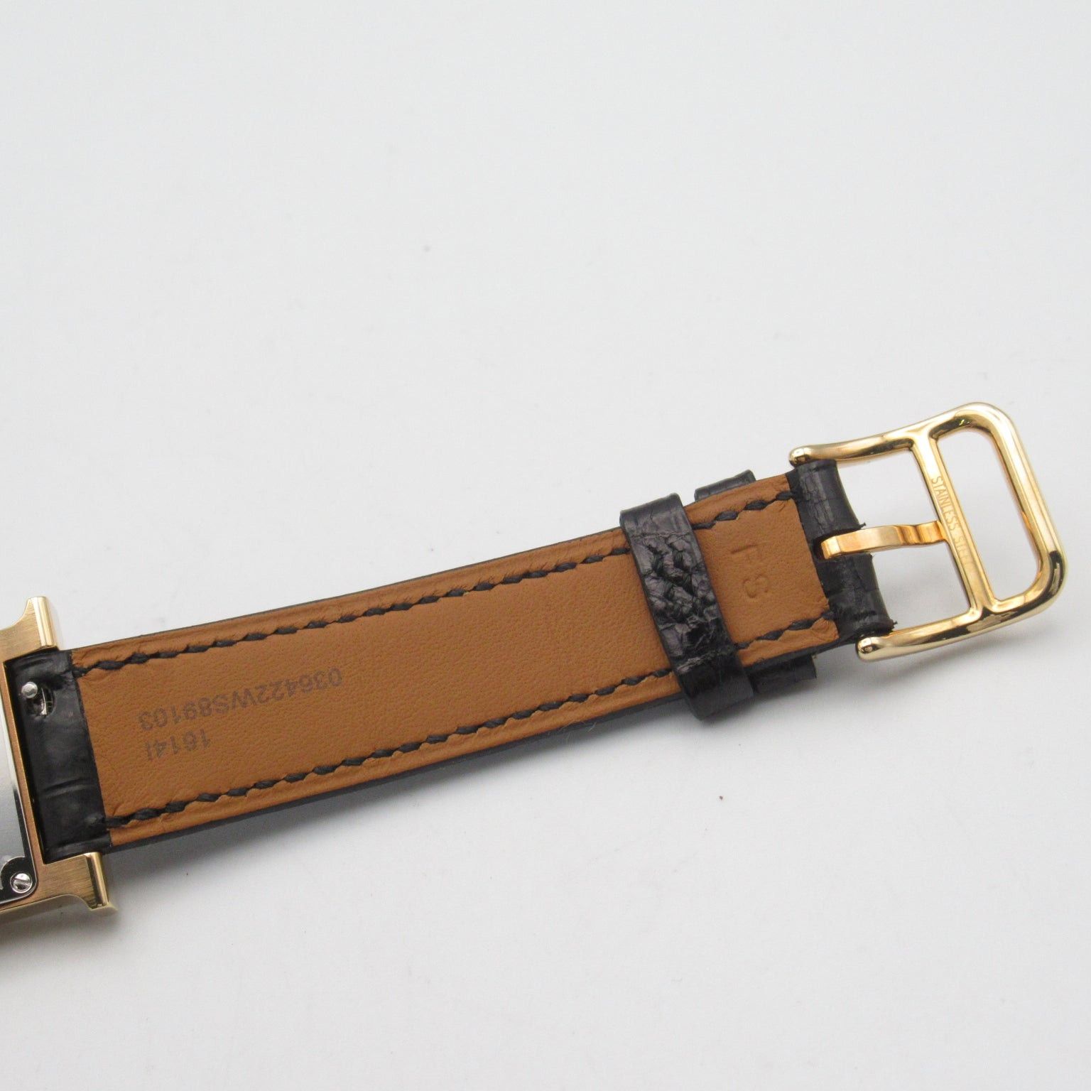 Hermes Hermes H Watch 11P Diamond Women Quartz Gp (Gold Plated) Leather Black Size ONE SIZE - 19 Thumbnail