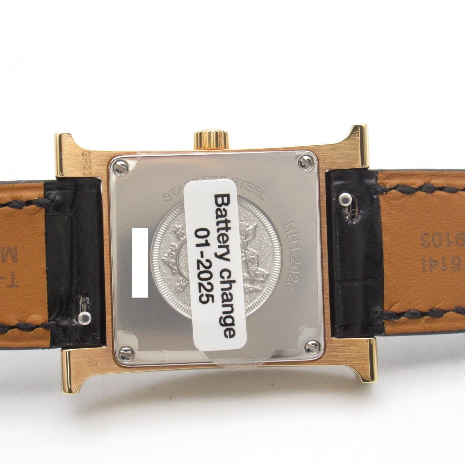 Hermes Hermes H Watch 11P Diamond Women Quartz Gp (Gold Plated) Leather Black Size ONE SIZE - 6 Thumbnail